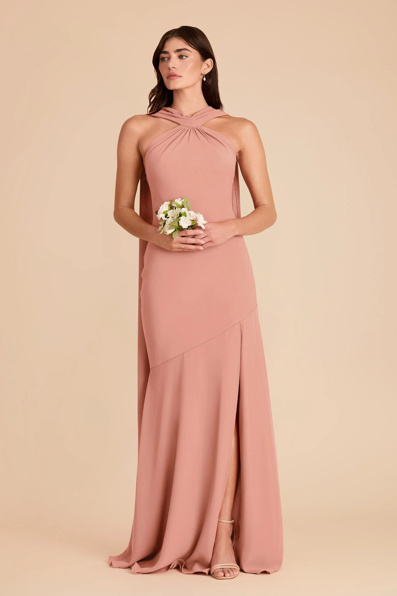 Eileen Chiffon Dress - Dusty Rose - Image 3