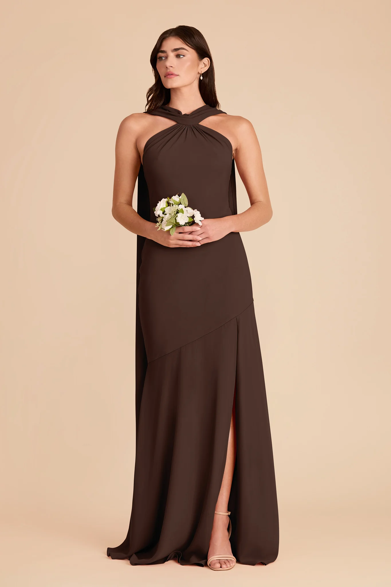 Eileen Chiffon Dress - Espresso - Image 4