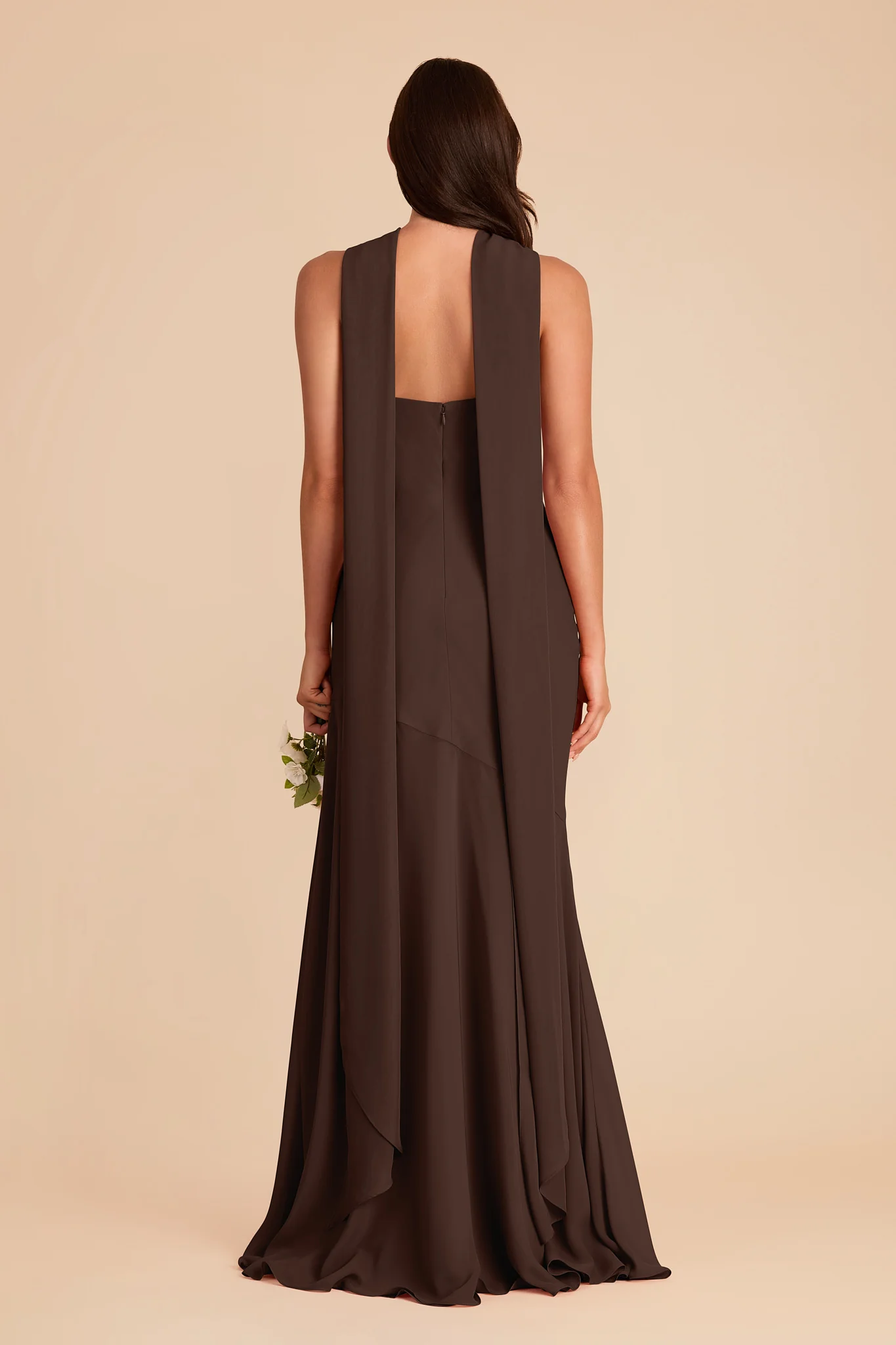 Eileen Chiffon Dress - Espresso - Image 6