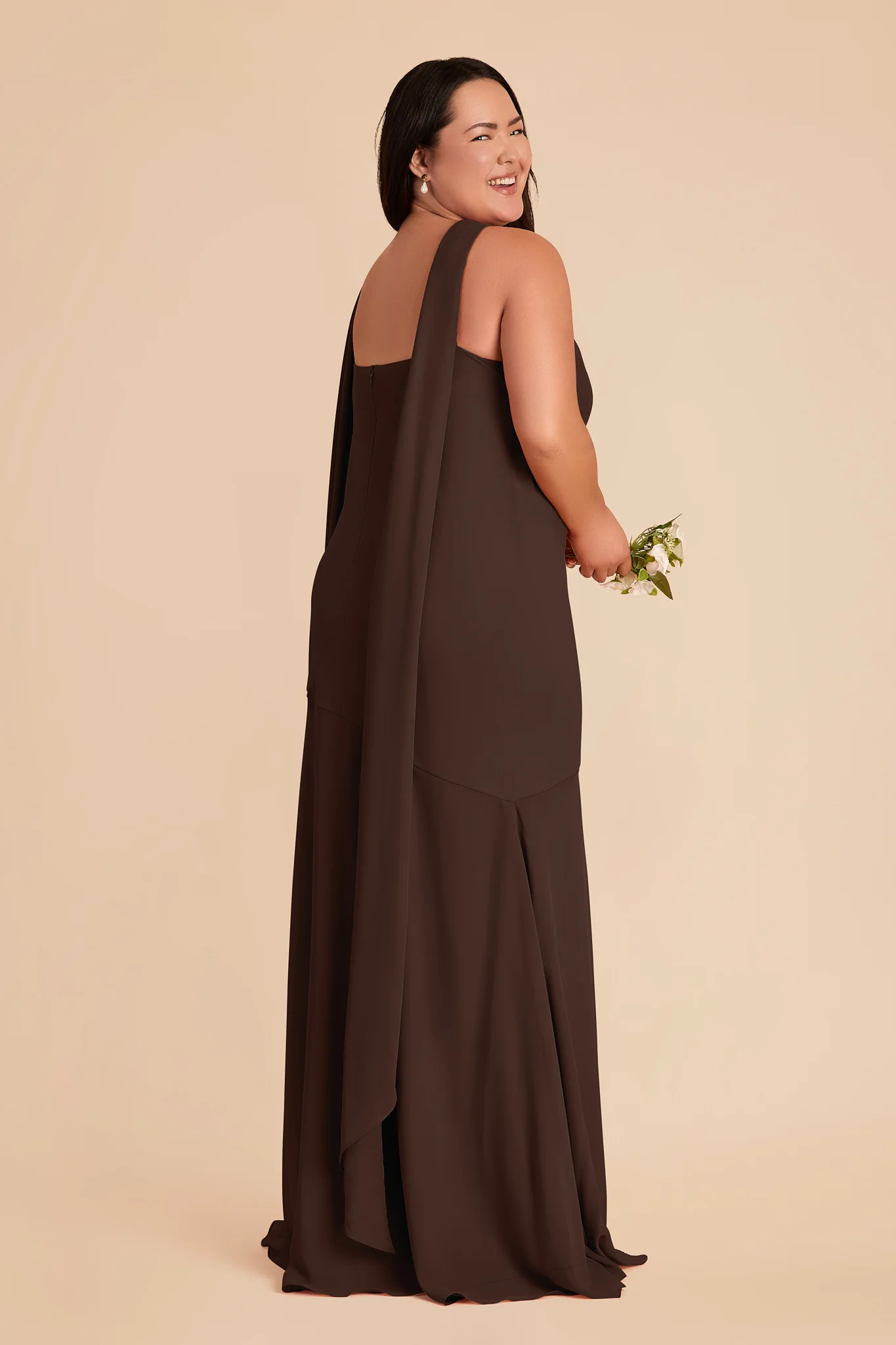 Eileen Chiffon Dress - Espresso - Image 8