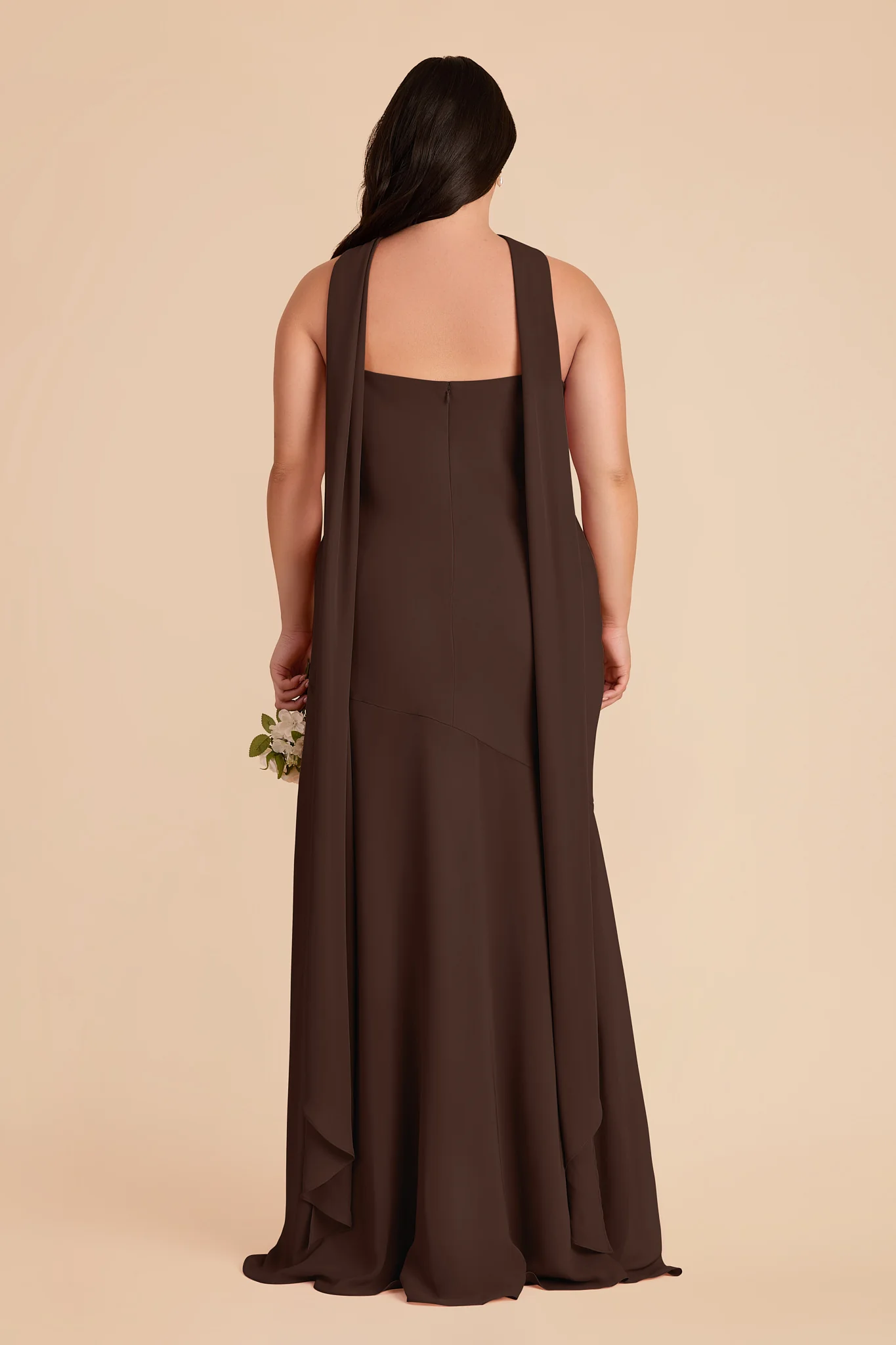 Eileen Chiffon Dress - Espresso - Image 9