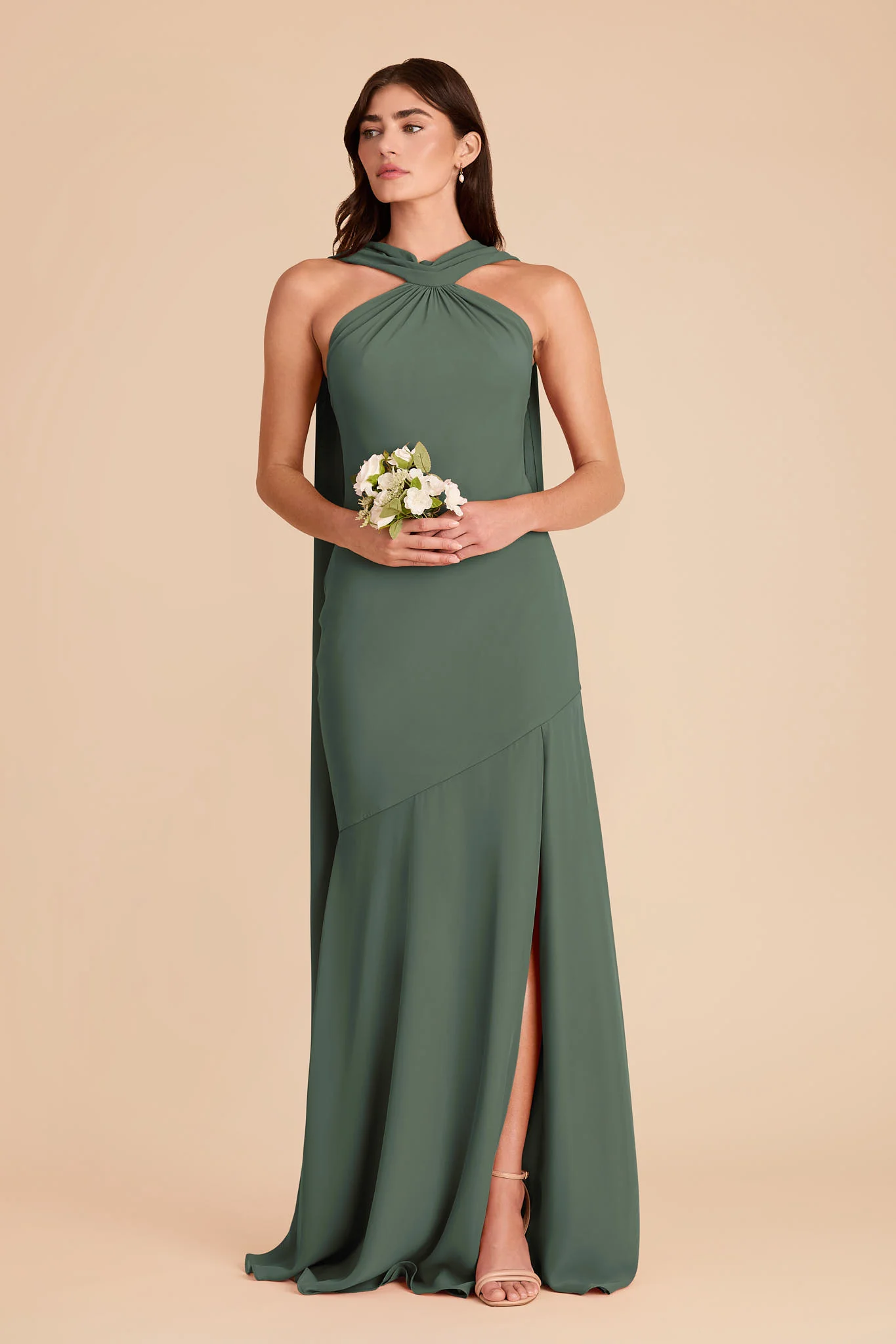 Eileen Chiffon Dress - Eucalyptus - Image 3