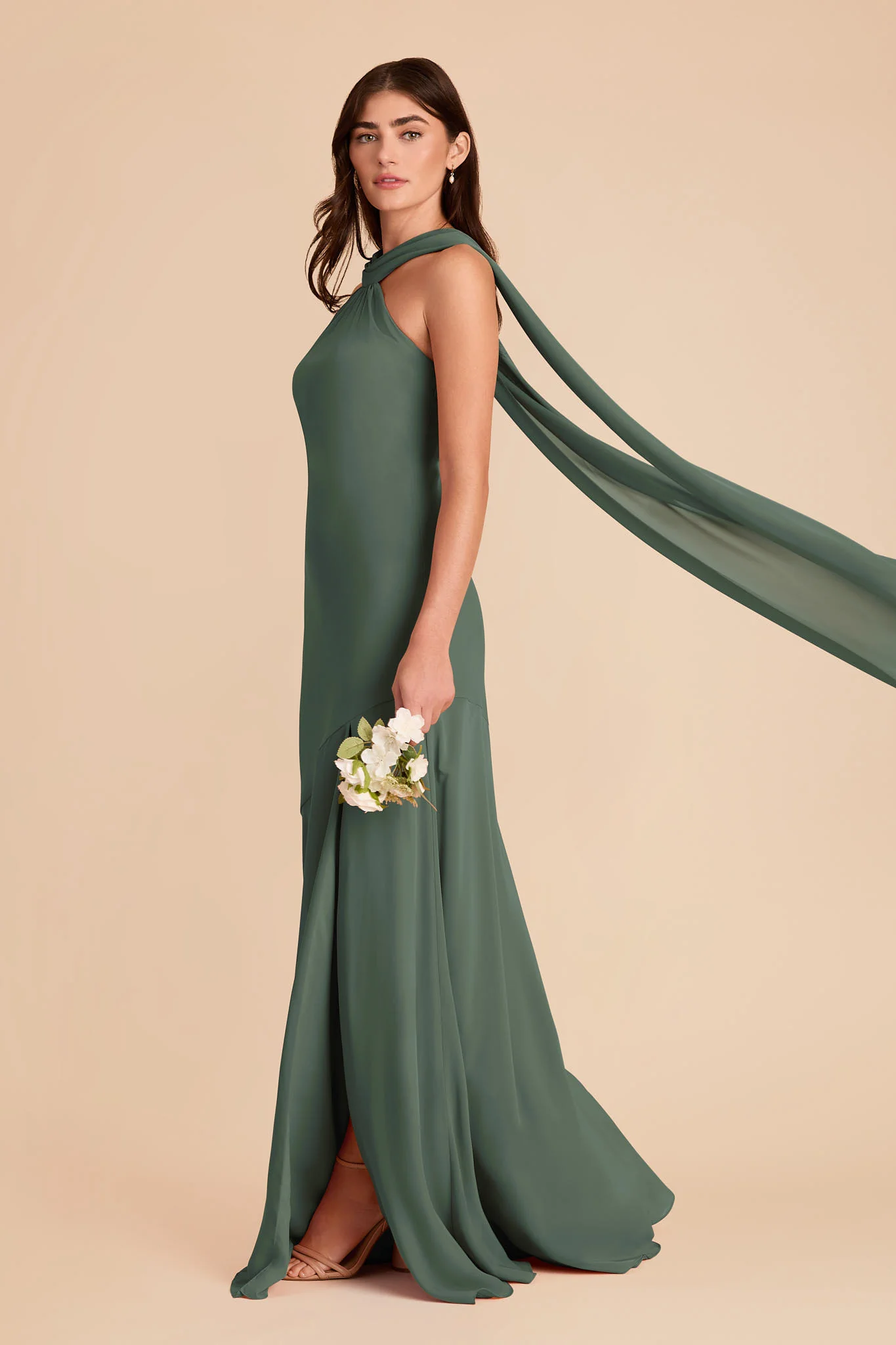 Eileen Chiffon Dress - Eucalyptus - Image 4