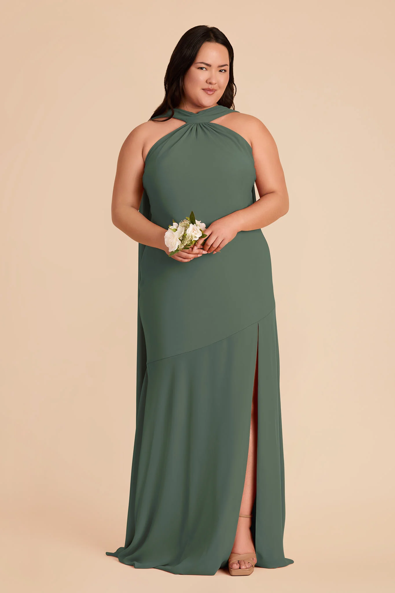 Eileen Chiffon Dress - Eucalyptus - Image 7