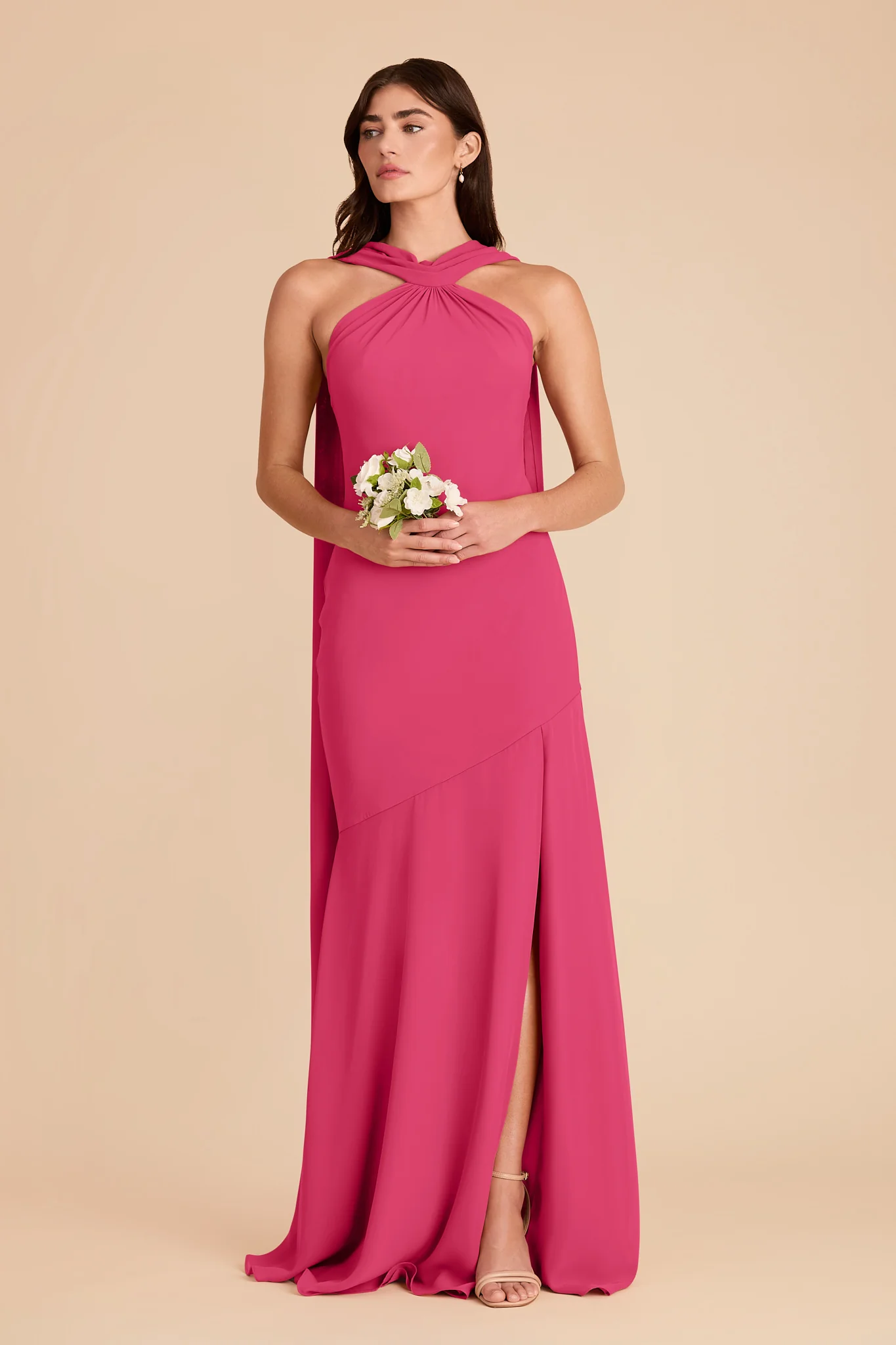 Eileen Chiffon Dress - Fuchsia - Image 4