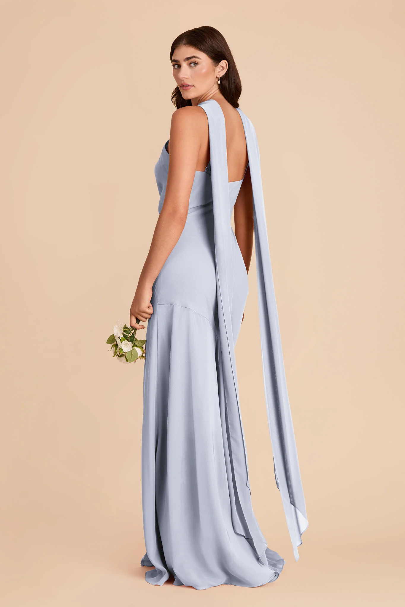Eileen Chiffon Dress - Ice Blue - Image 5