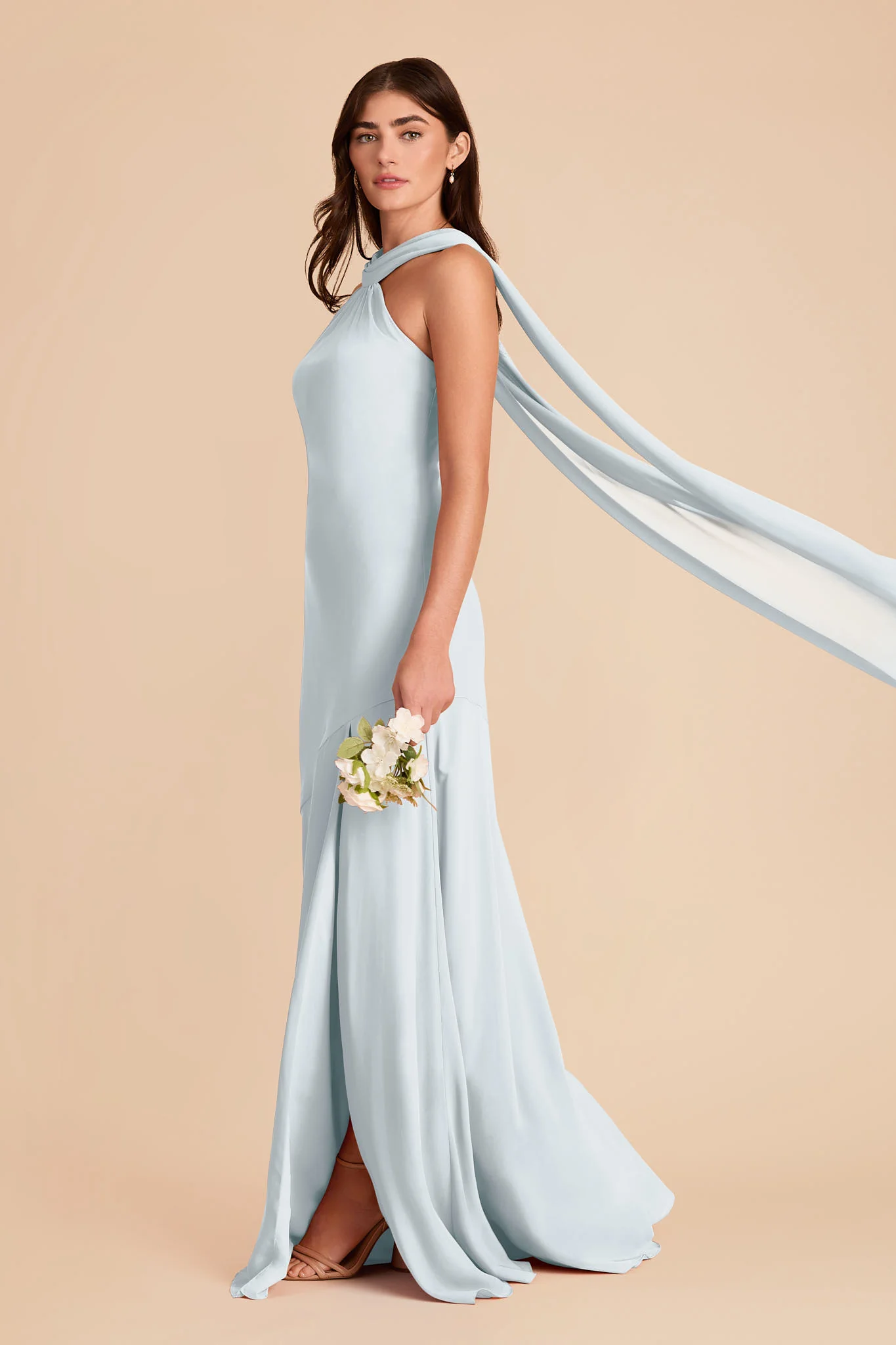 Eileen Chiffon Dress - Mist Blue - Image 4