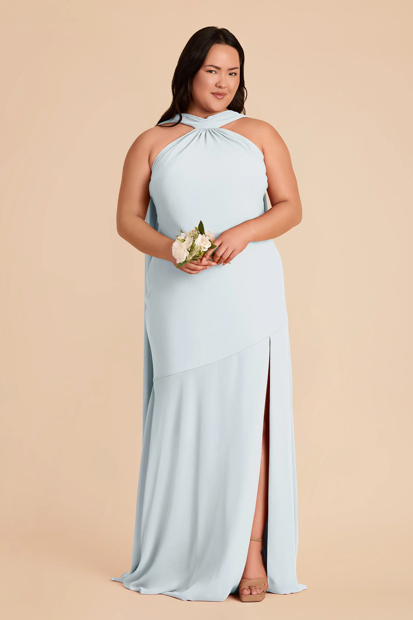 Eileen Chiffon Dress - Mist Blue - Image 7