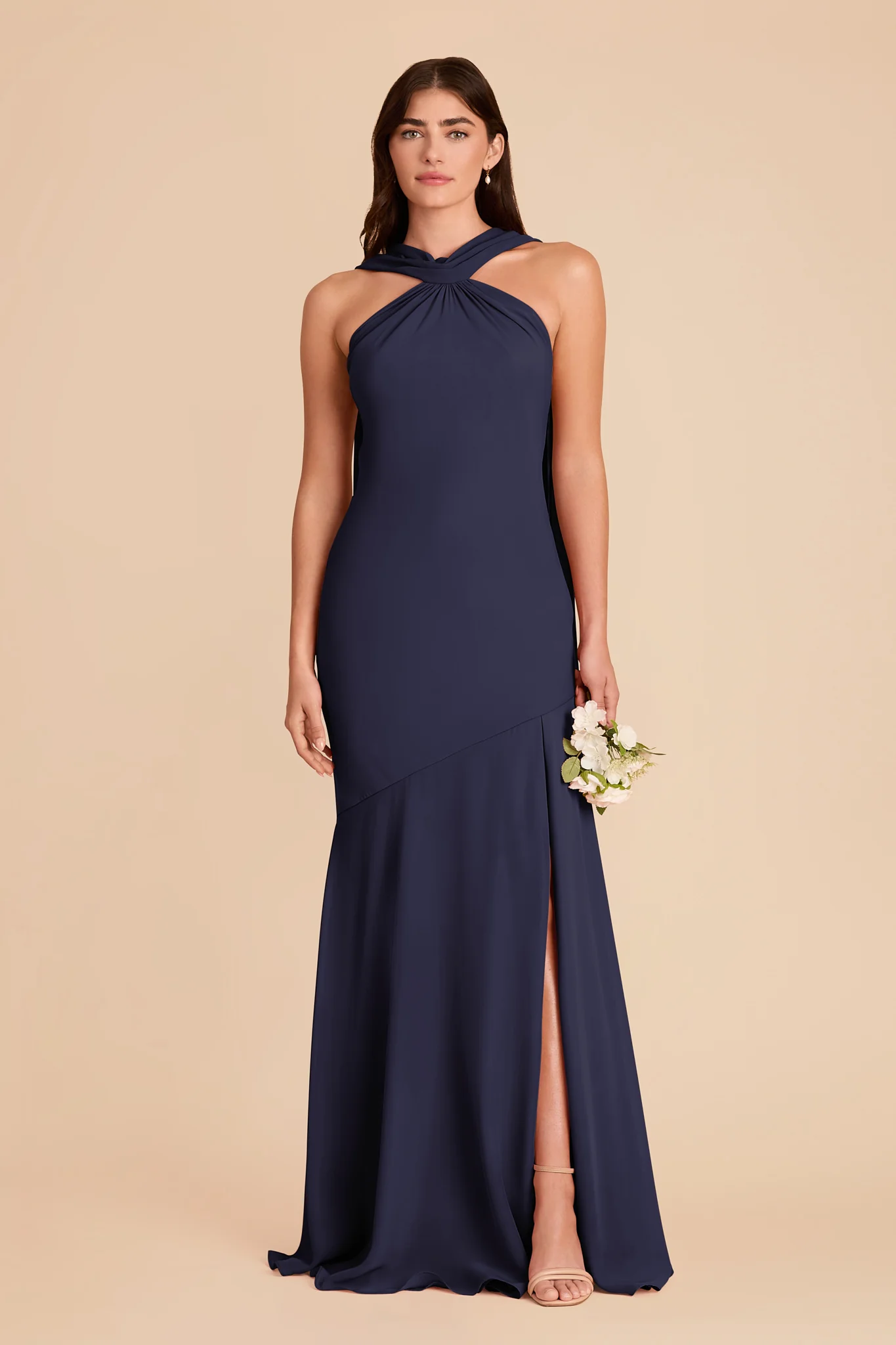 Eileen Chiffon Dress - Navy