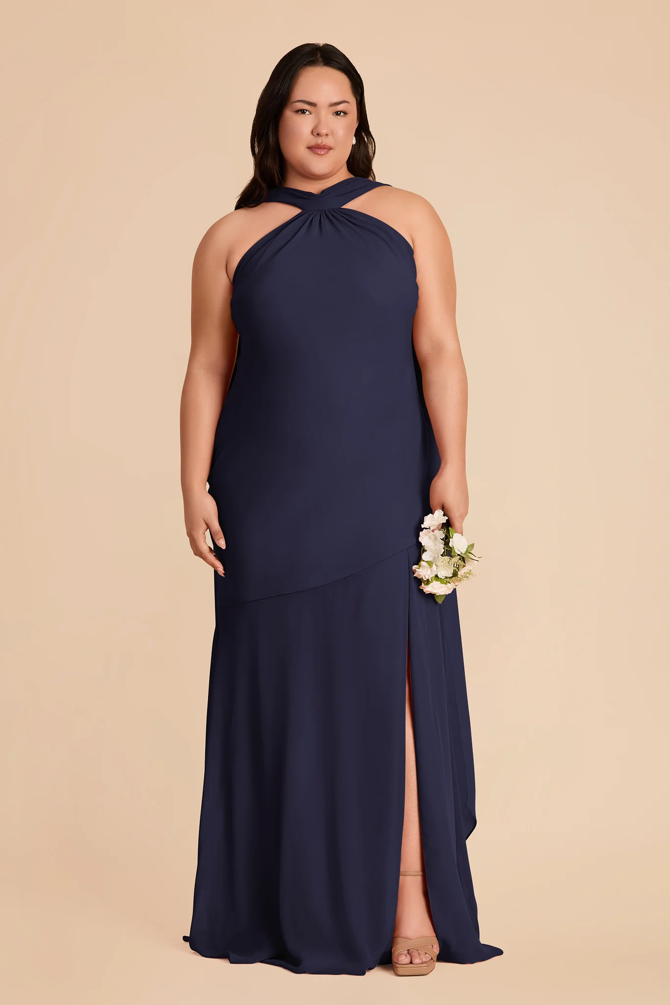 Eileen Chiffon Dress - Navy - Image 2