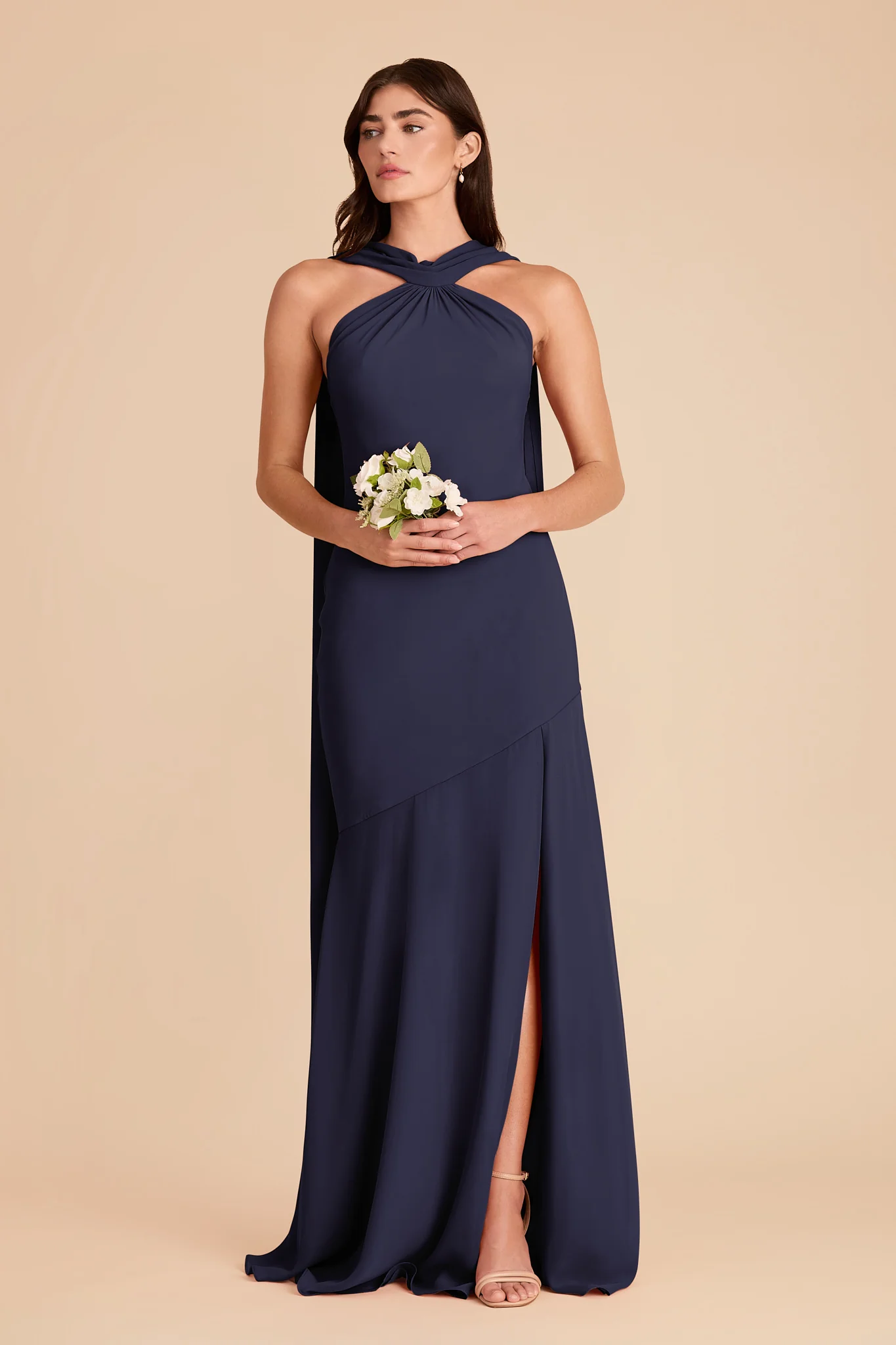 Eileen Chiffon Dress - Navy - Image 4