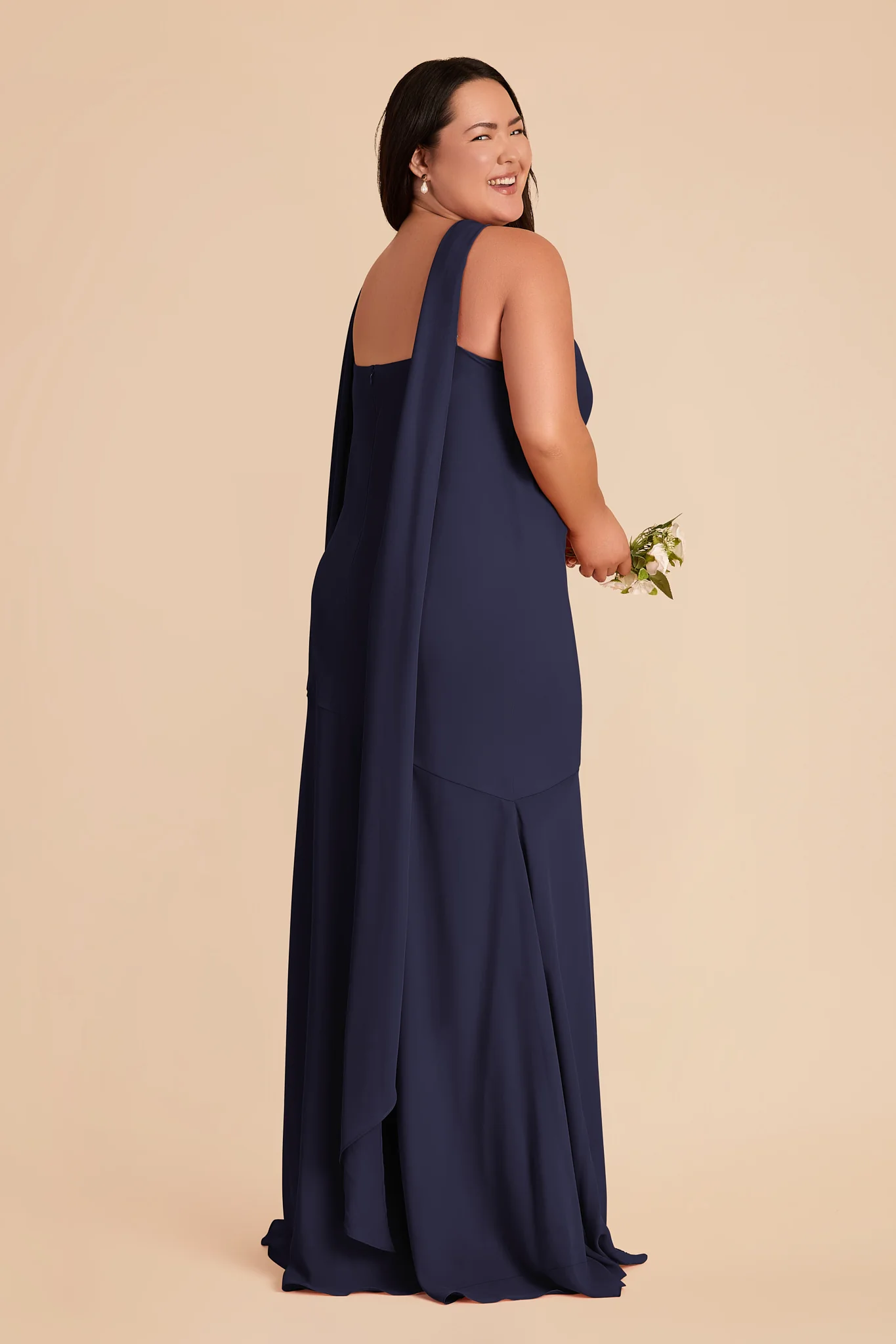 Eileen Chiffon Dress - Navy - Image 8