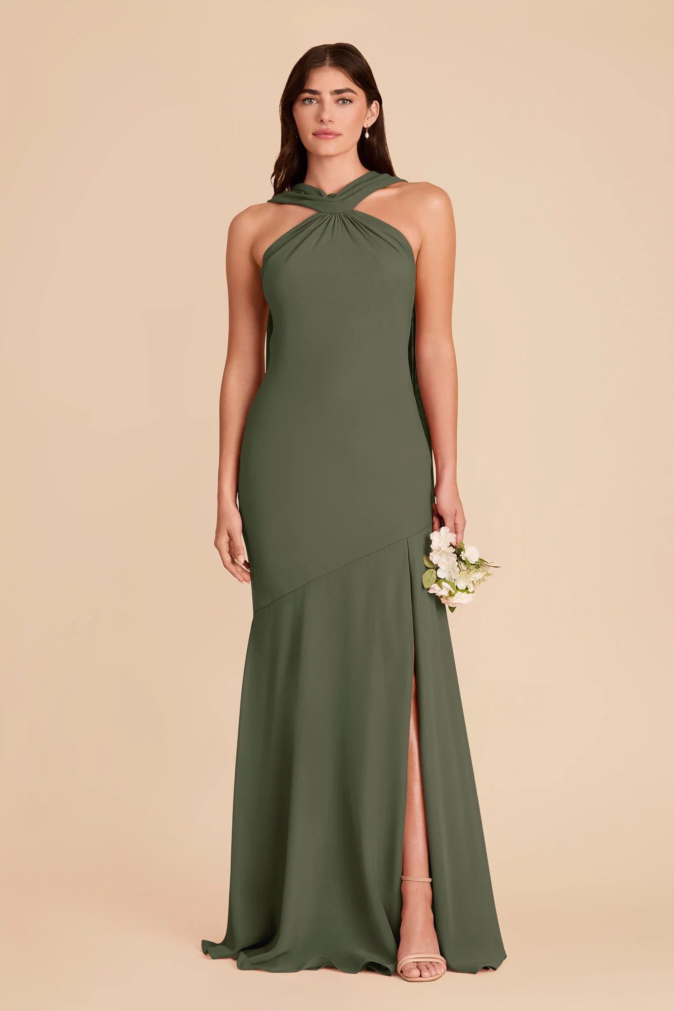 Eileen Chiffon Dress - Olive