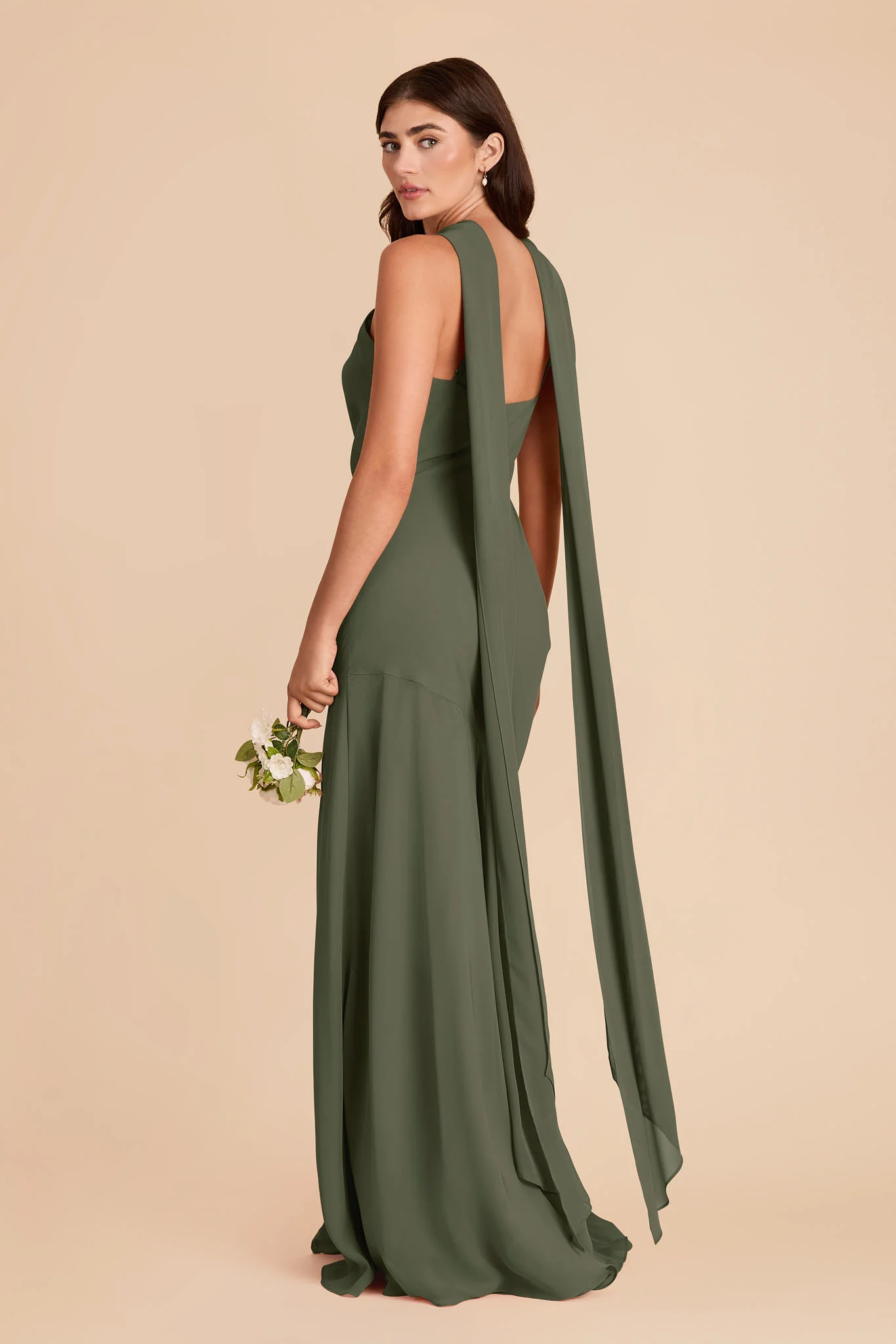 Eileen Chiffon Dress - Olive - Image 5