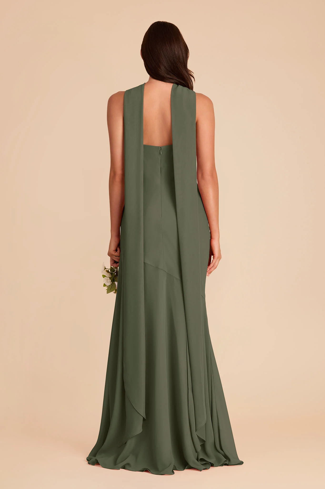 Eileen Chiffon Dress - Olive - Image 6
