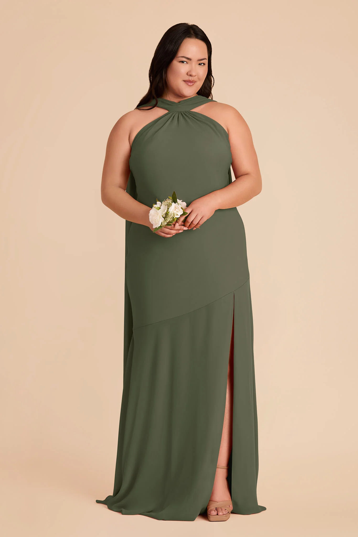 Eileen Chiffon Dress - Olive - Image 7