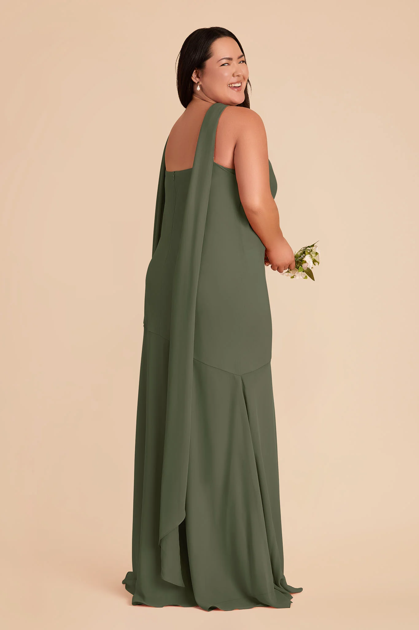 Eileen Chiffon Dress - Olive - Image 8