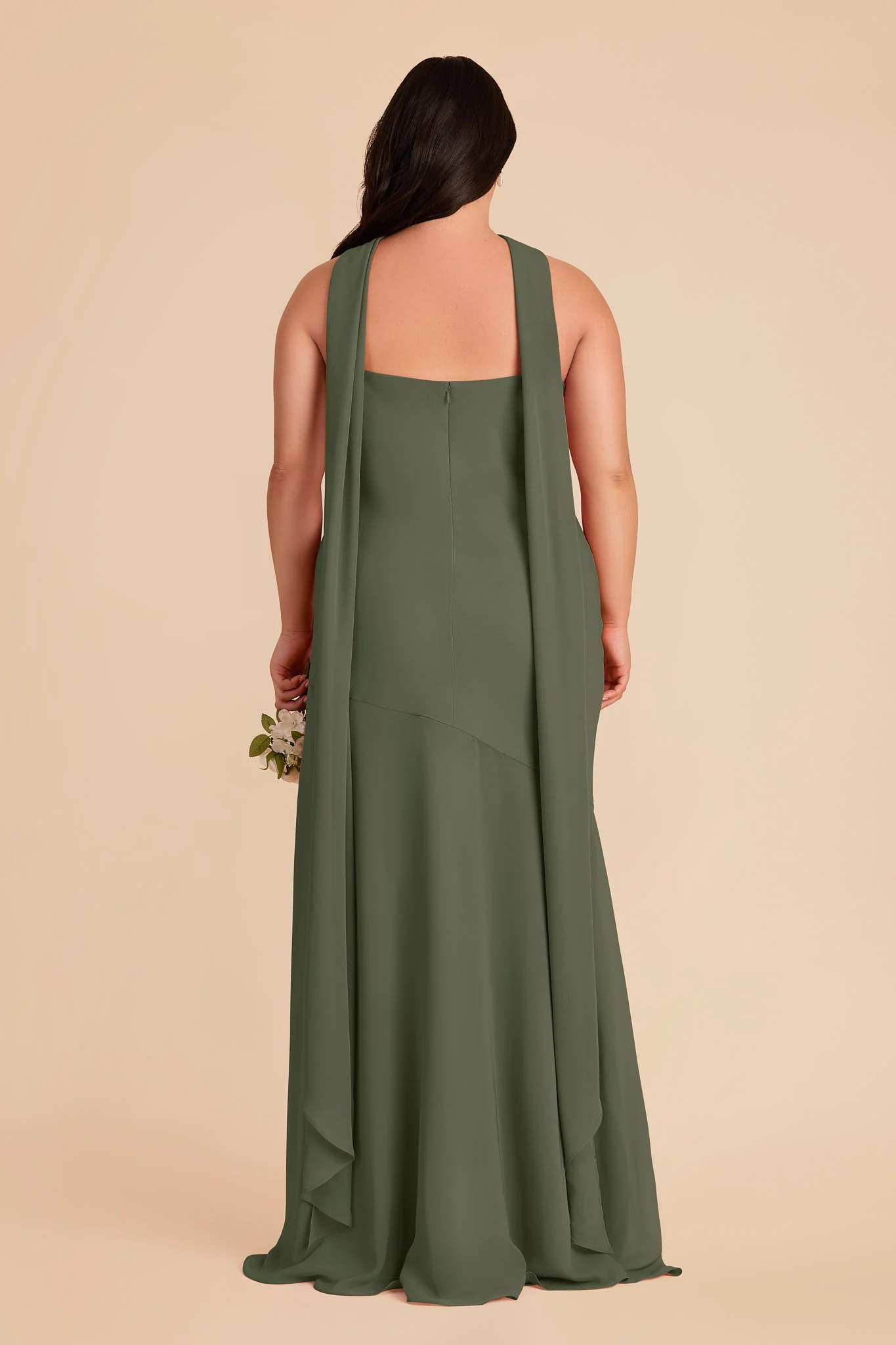 Eileen Chiffon Dress - Olive - Image 9
