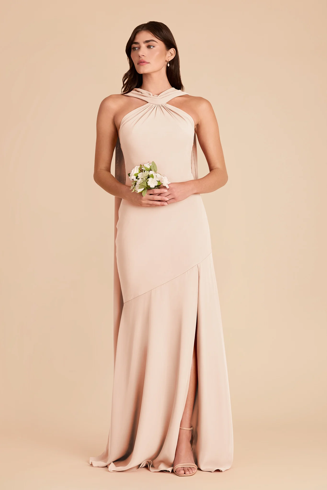 Eileen Chiffon Dress - Pale Blush - Image 4