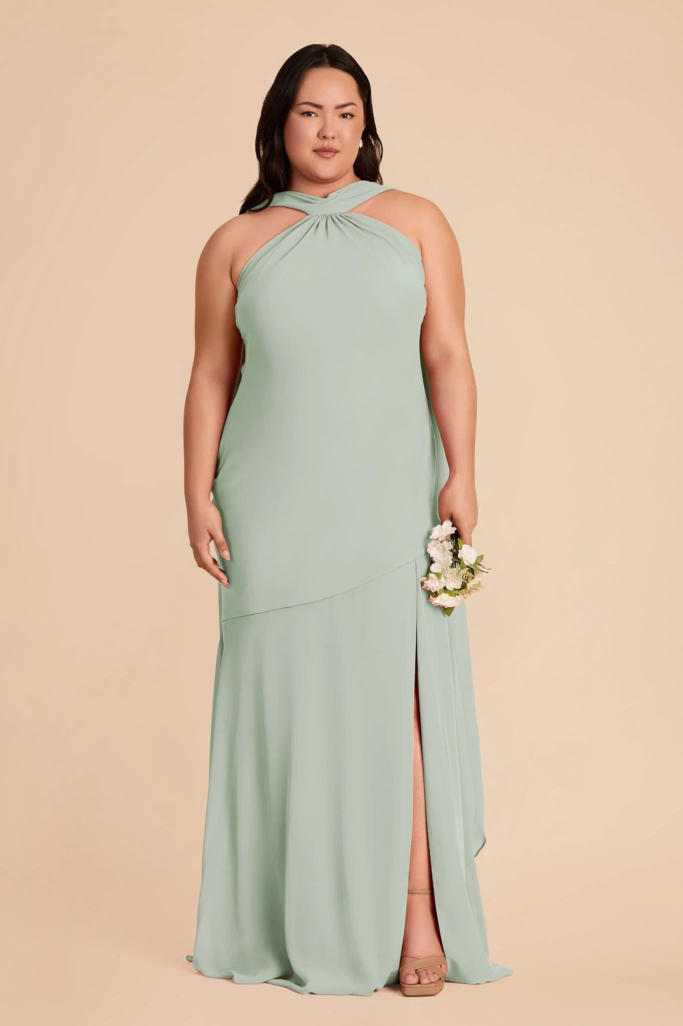 Eileen Chiffon Dress - Sage - Image 2