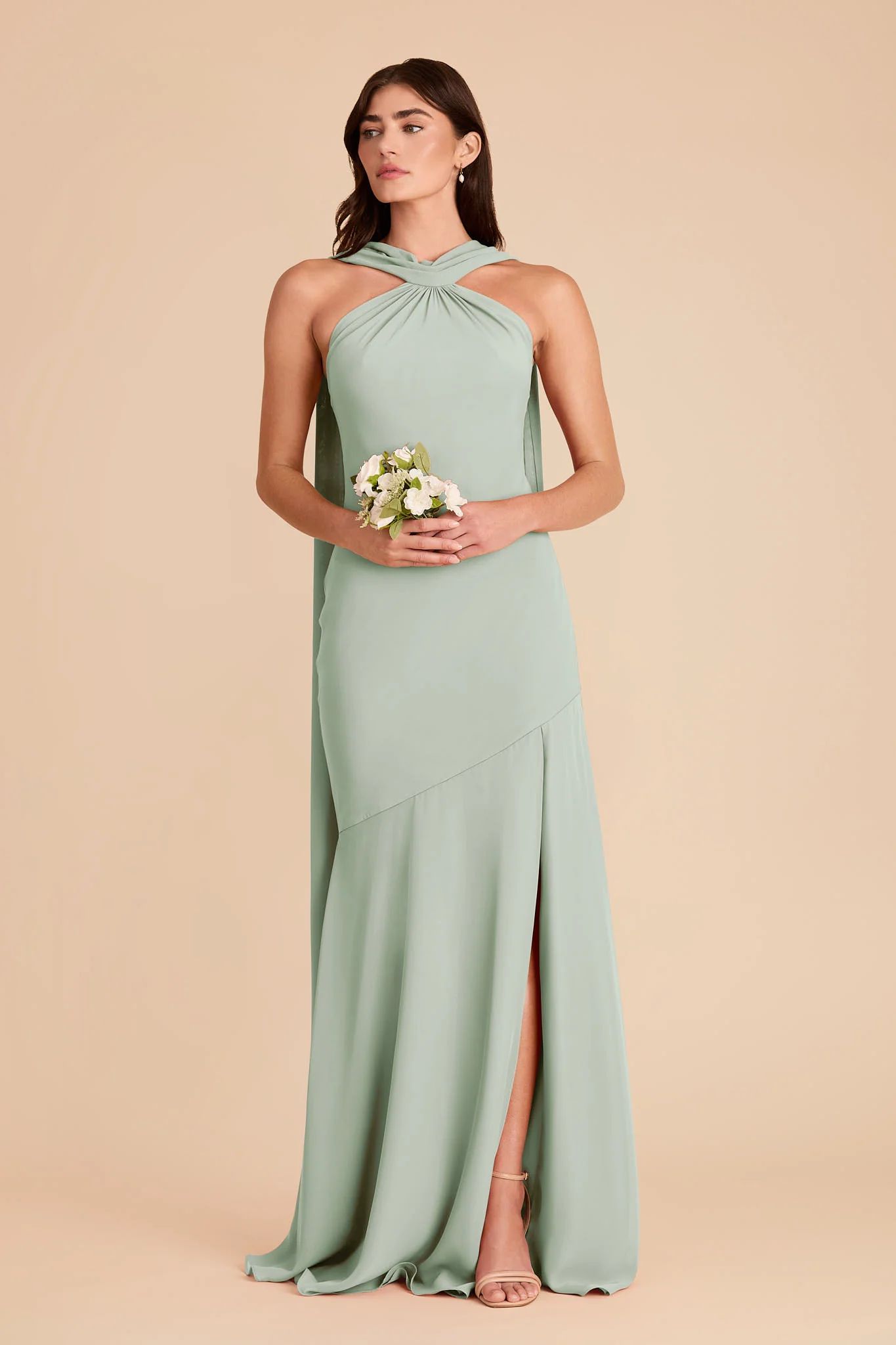 Eileen Chiffon Dress - Sage - Image 4