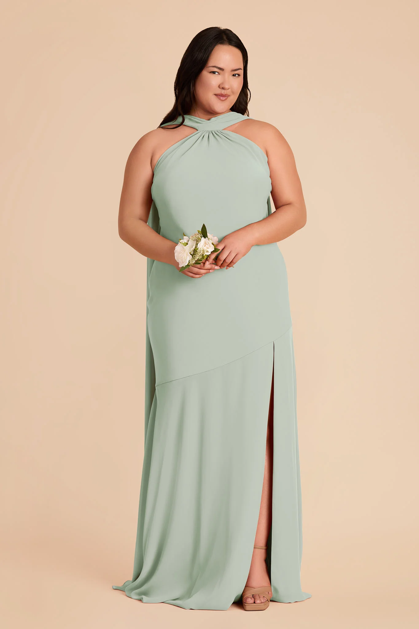 Eileen Chiffon Dress - Sage - Image 7