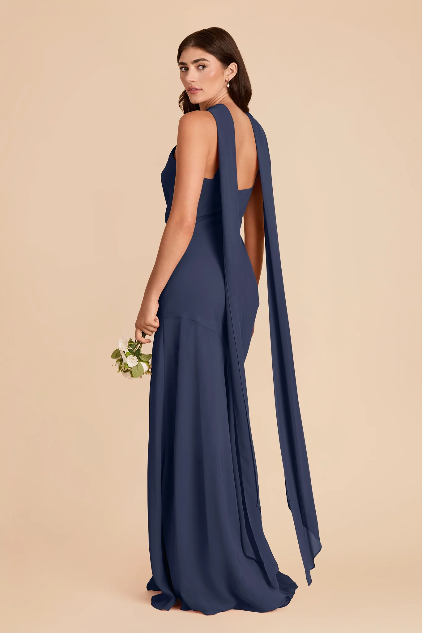 Eileen Chiffon Dress - Slate Blue - Image 5