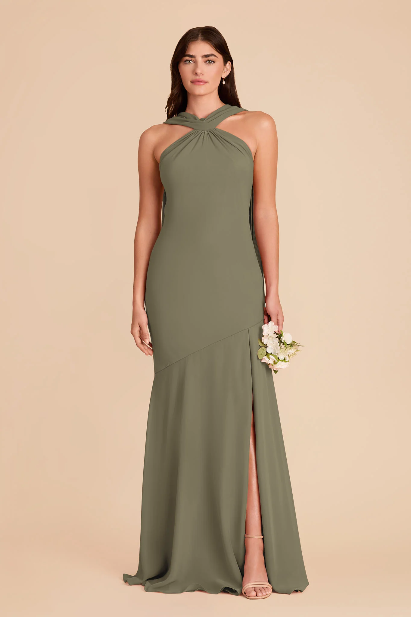 Eileen Chiffon Dress - Thyme
