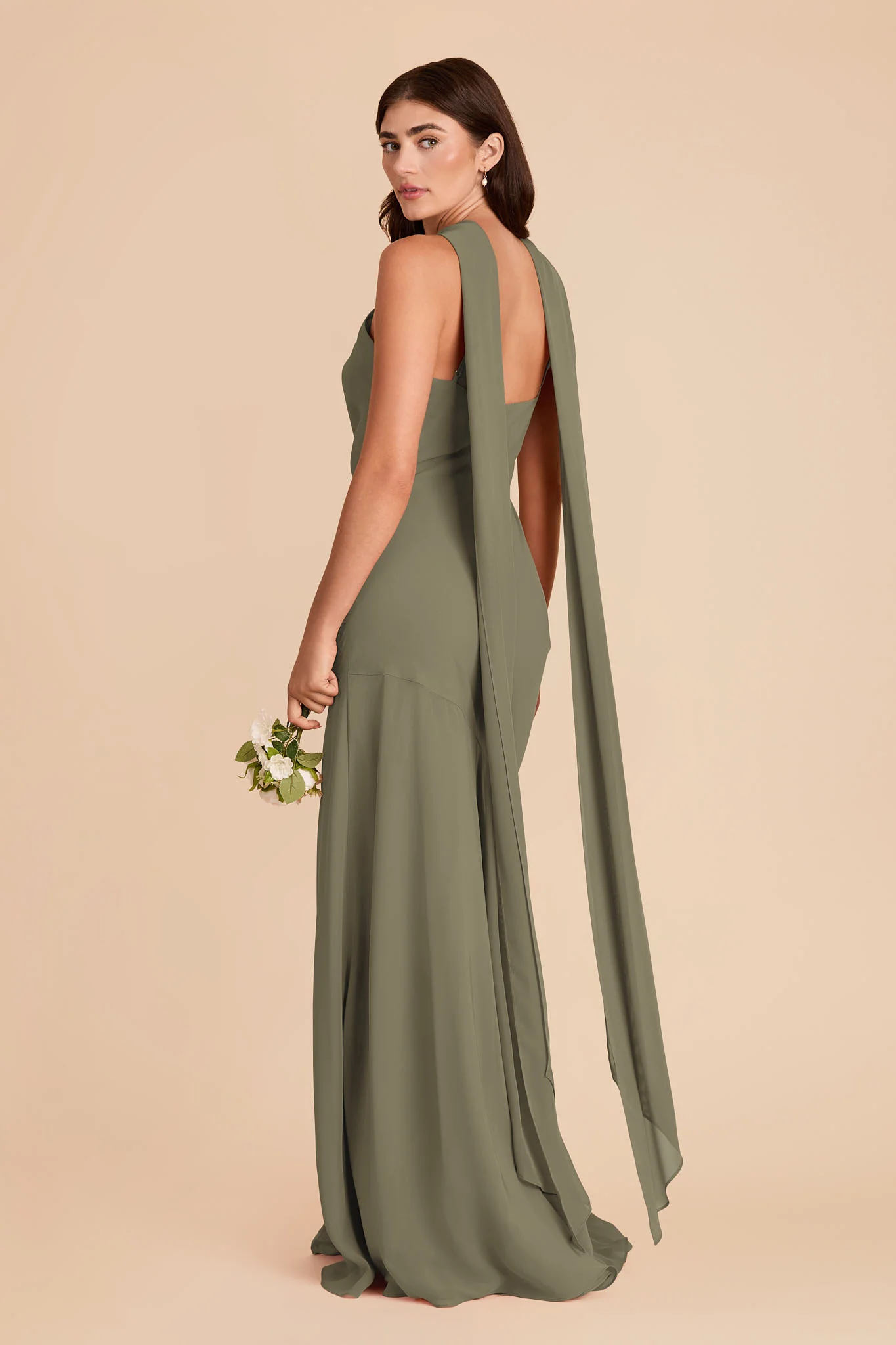 Eileen Chiffon Dress - Thyme - Image 5