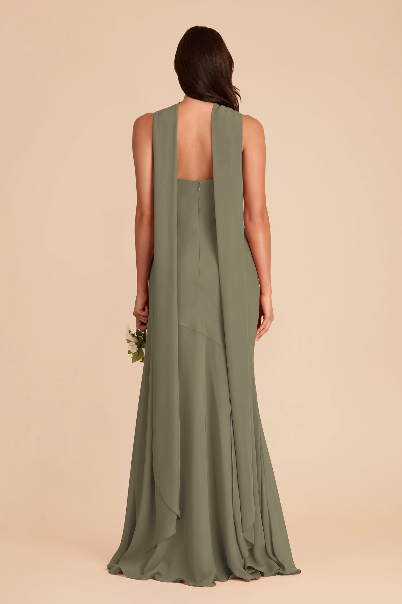 Eileen Chiffon Dress - Thyme - Image 6