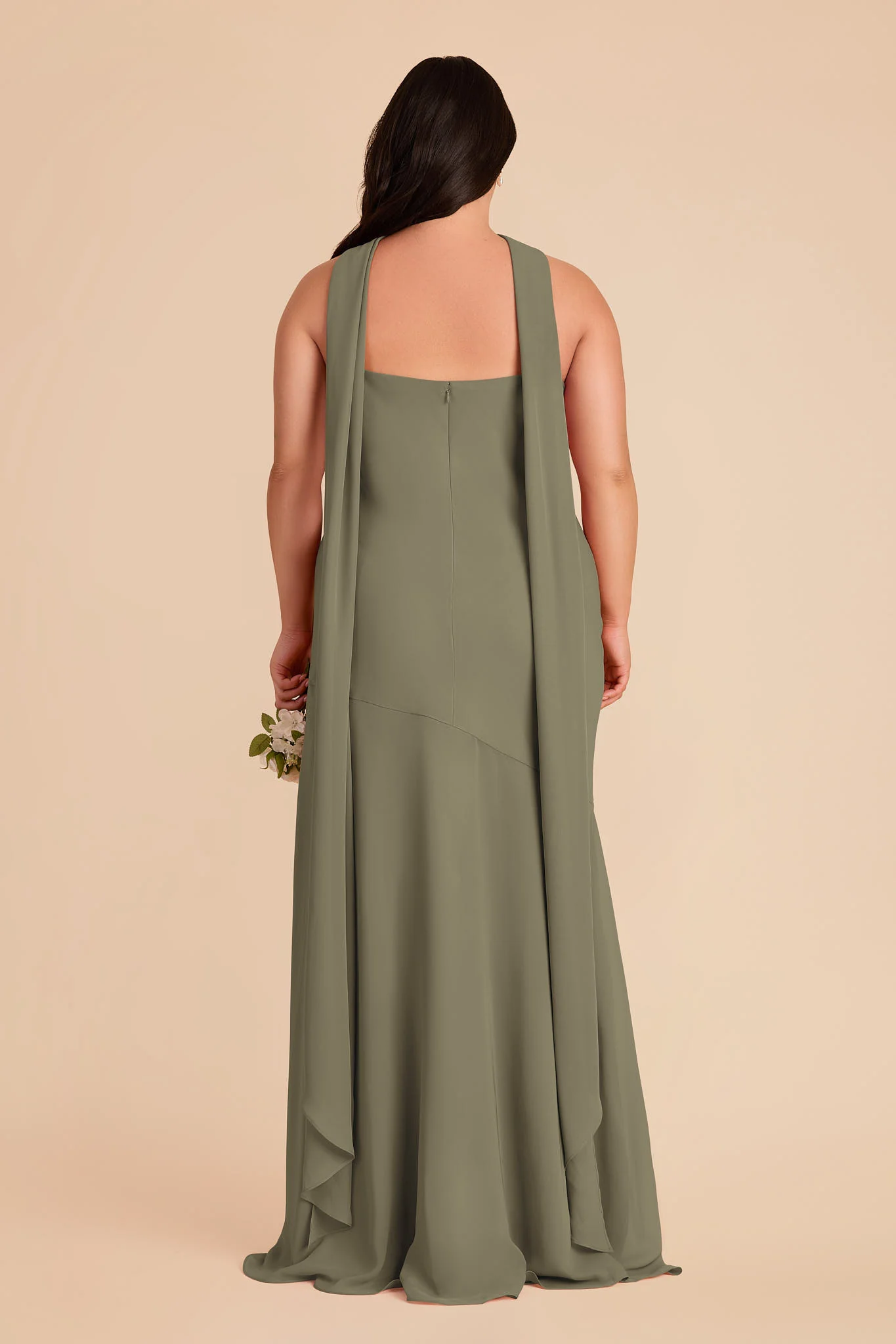 Eileen Chiffon Dress - Thyme - Image 9