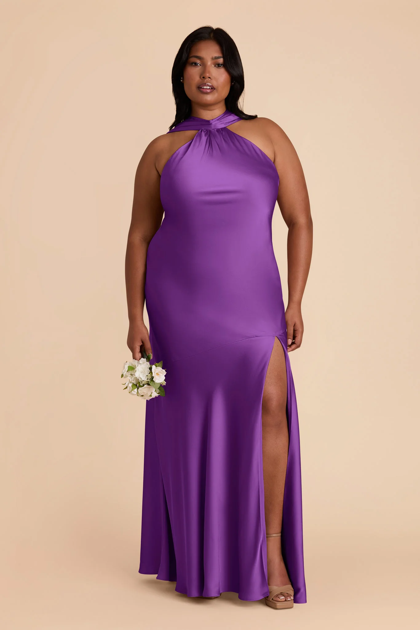 Eileen Matte Satin Dress - Amethyst - Image 7