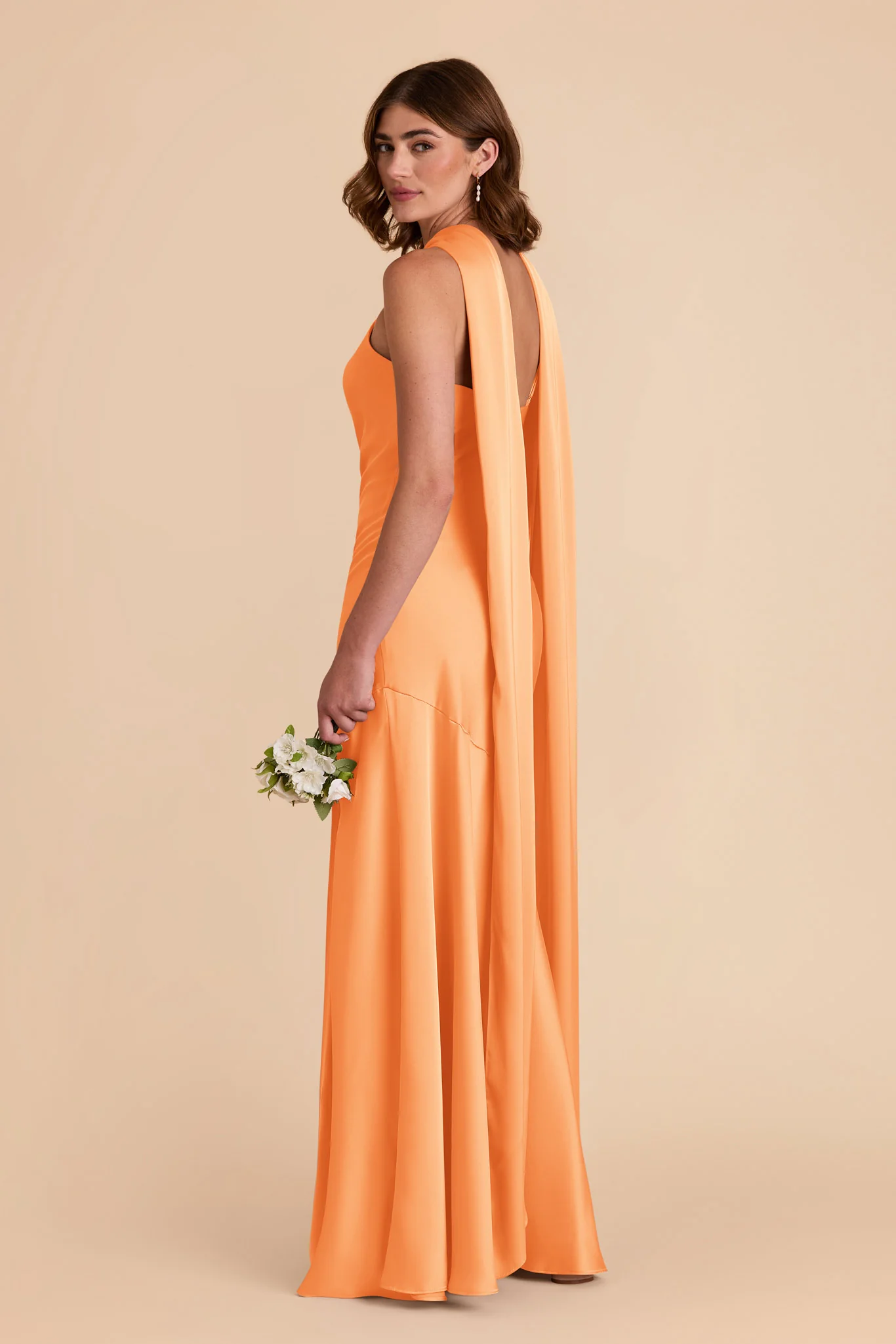 Eileen Matte Satin Dress - Apricot - Image 5