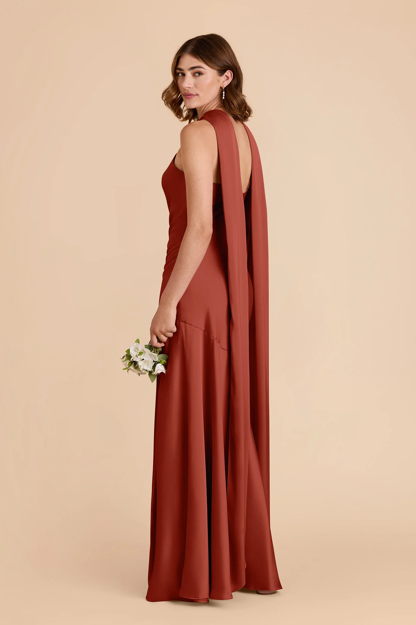 Eileen Matte Satin Dress - Auburn - Image 3
