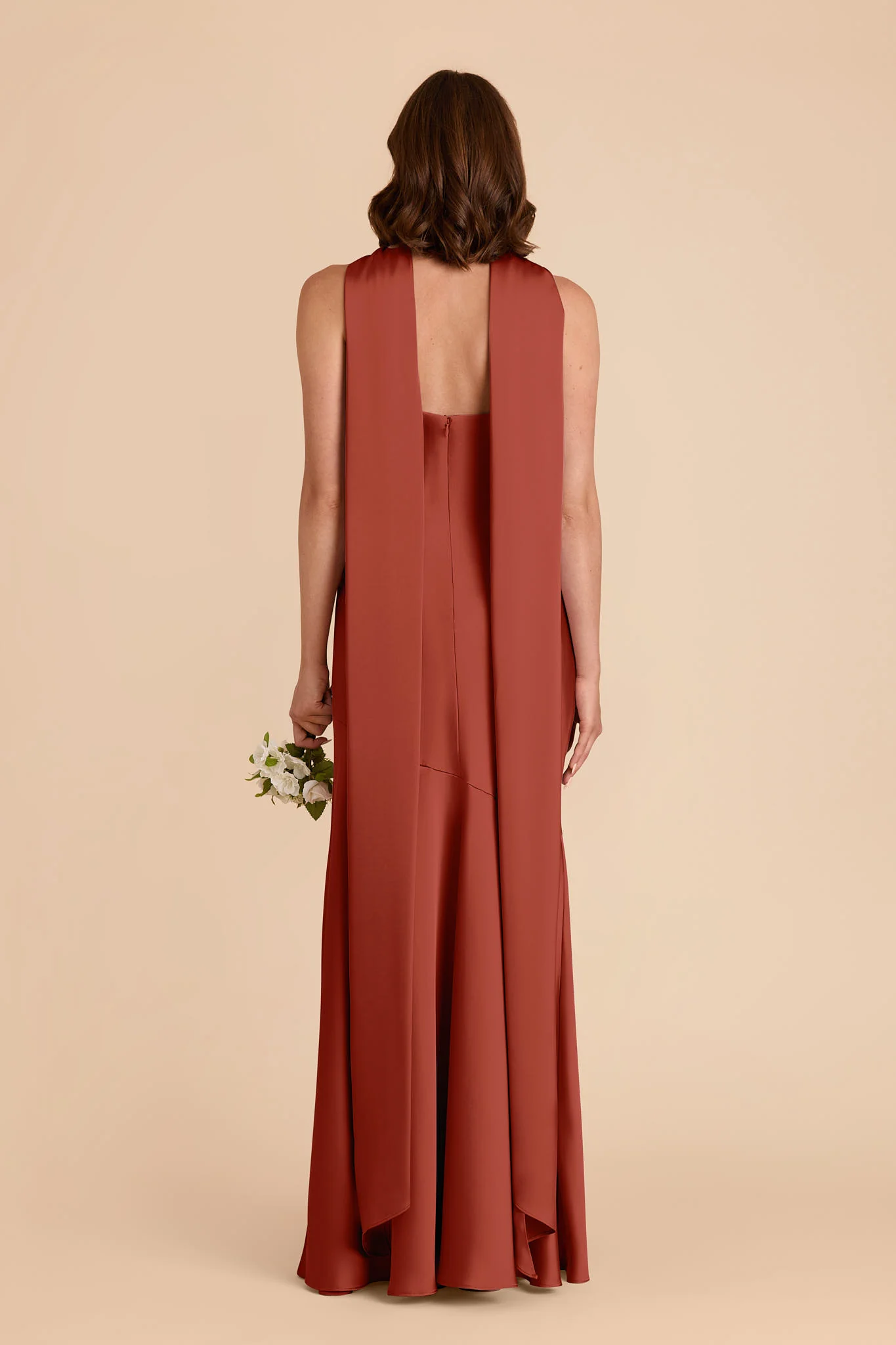 Eileen Matte Satin Dress - Auburn - Image 5