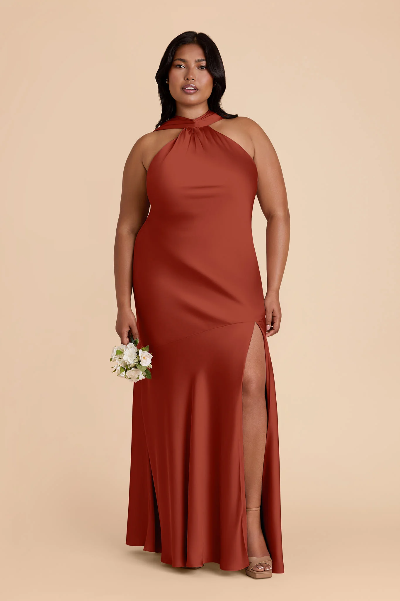 Eileen Matte Satin Dress - Auburn - Image 6