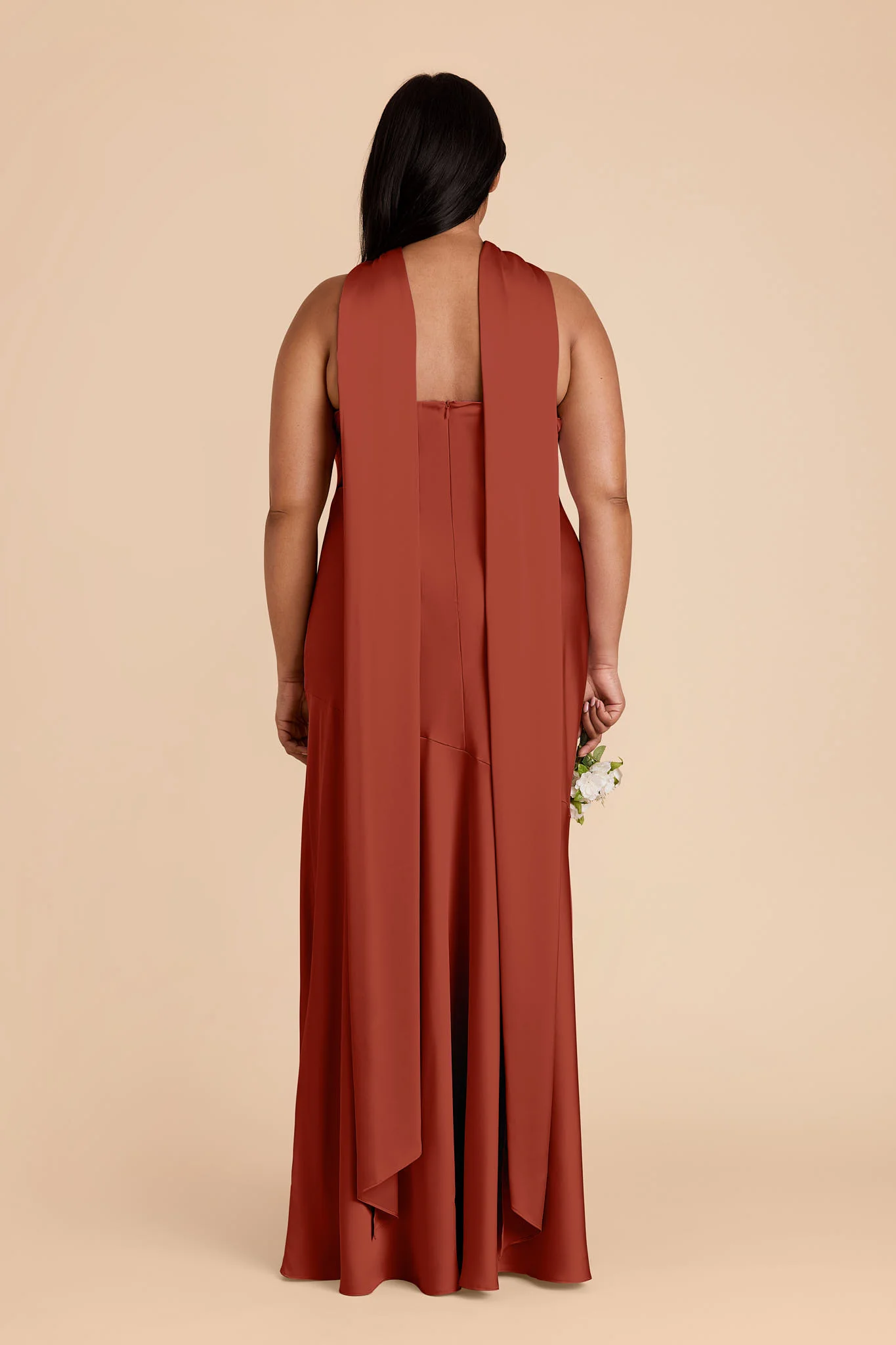 Eileen Matte Satin Dress - Auburn - Image 8