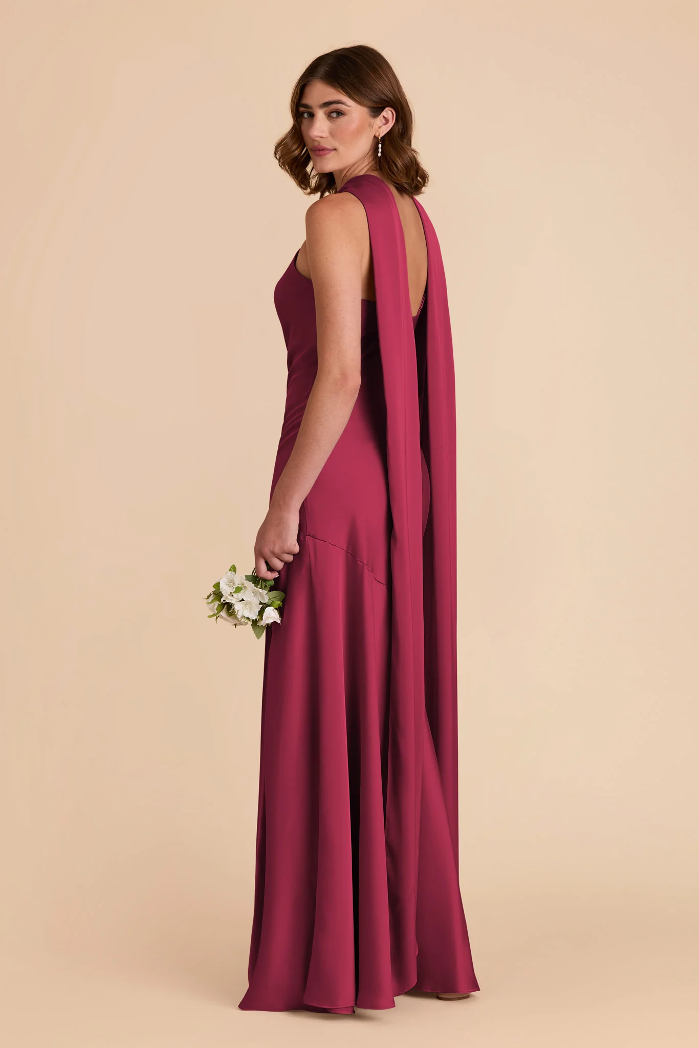 Eileen Matte Satin Dress - Berry - Image 5