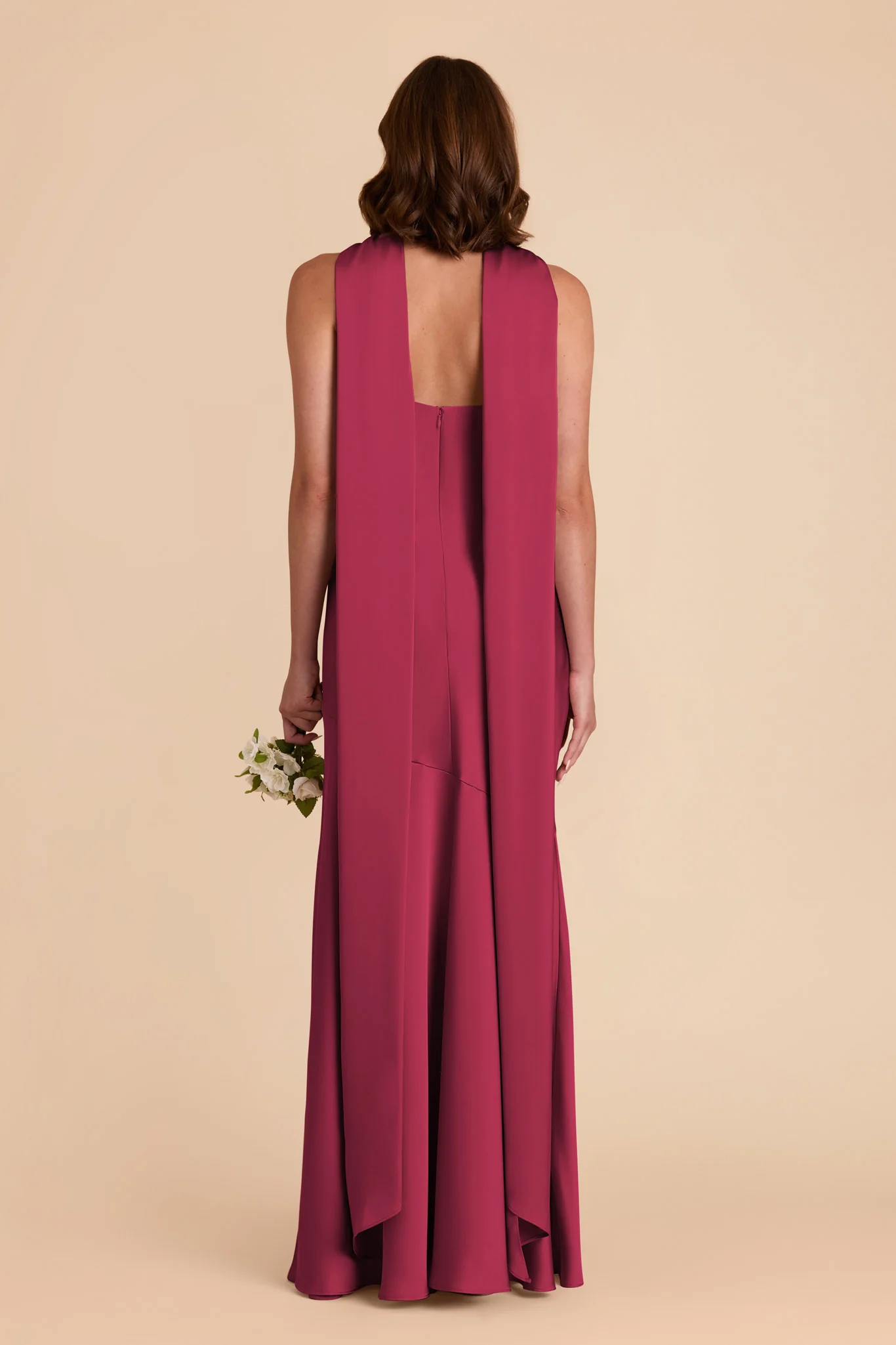 Eileen Matte Satin Dress - Berry - Image 6