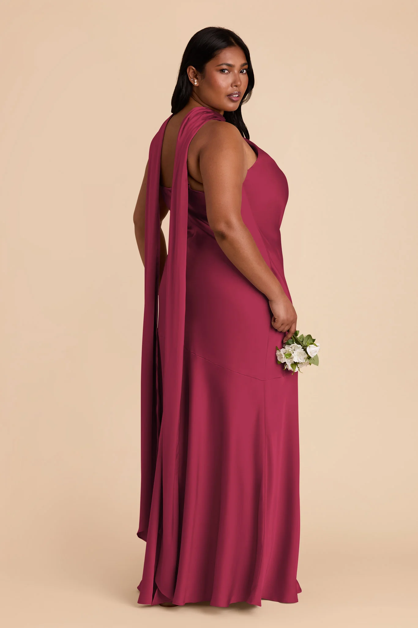 Eileen Matte Satin Dress - Berry - Image 8