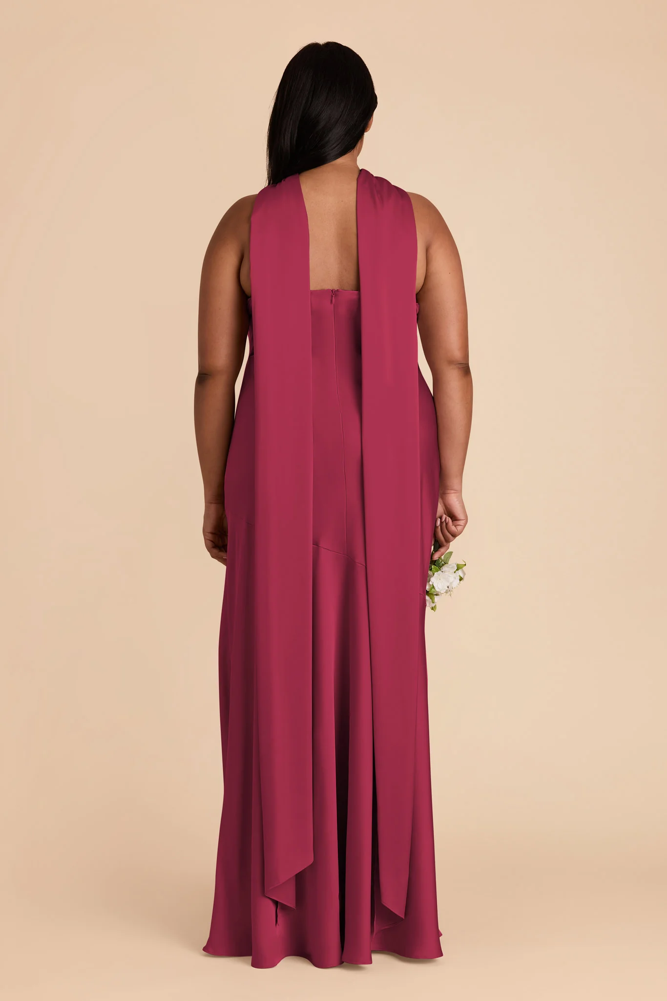 Eileen Matte Satin Dress - Berry - Image 9