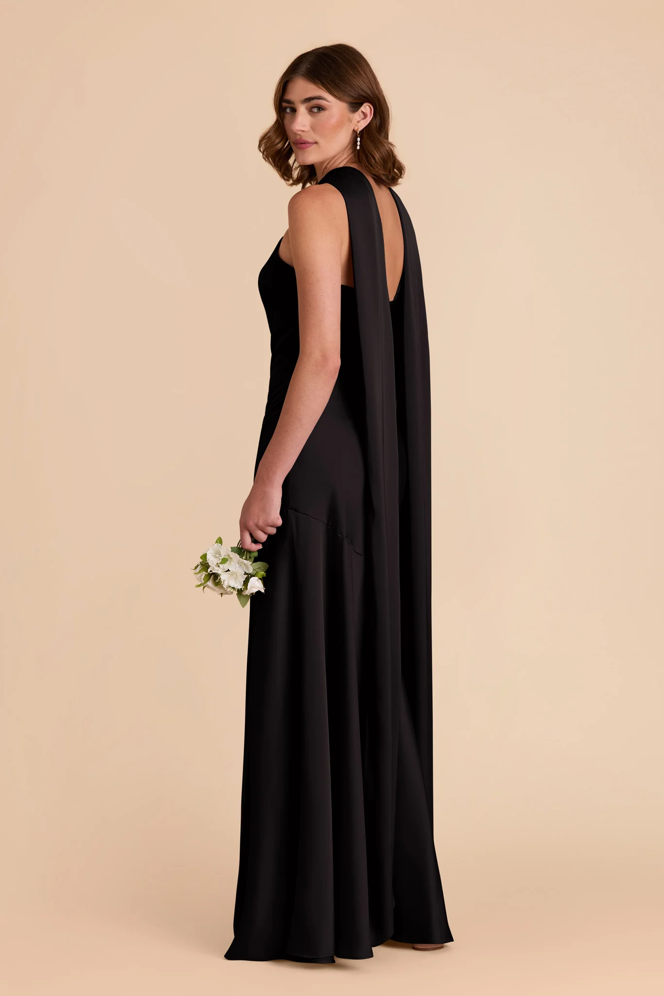 Eileen Matte Satin Dress - Black - Image 6