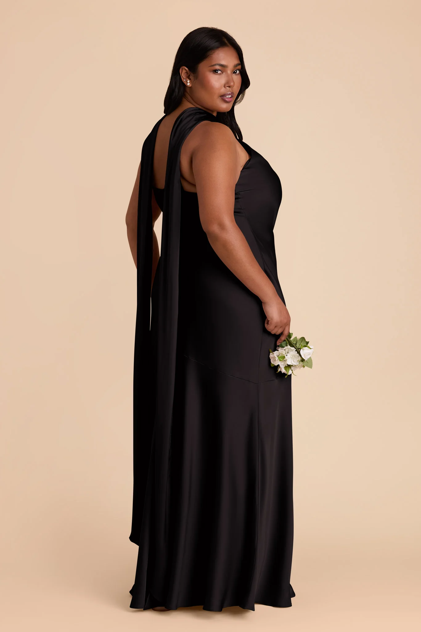 Eileen Matte Satin Dress - Black - Image 9