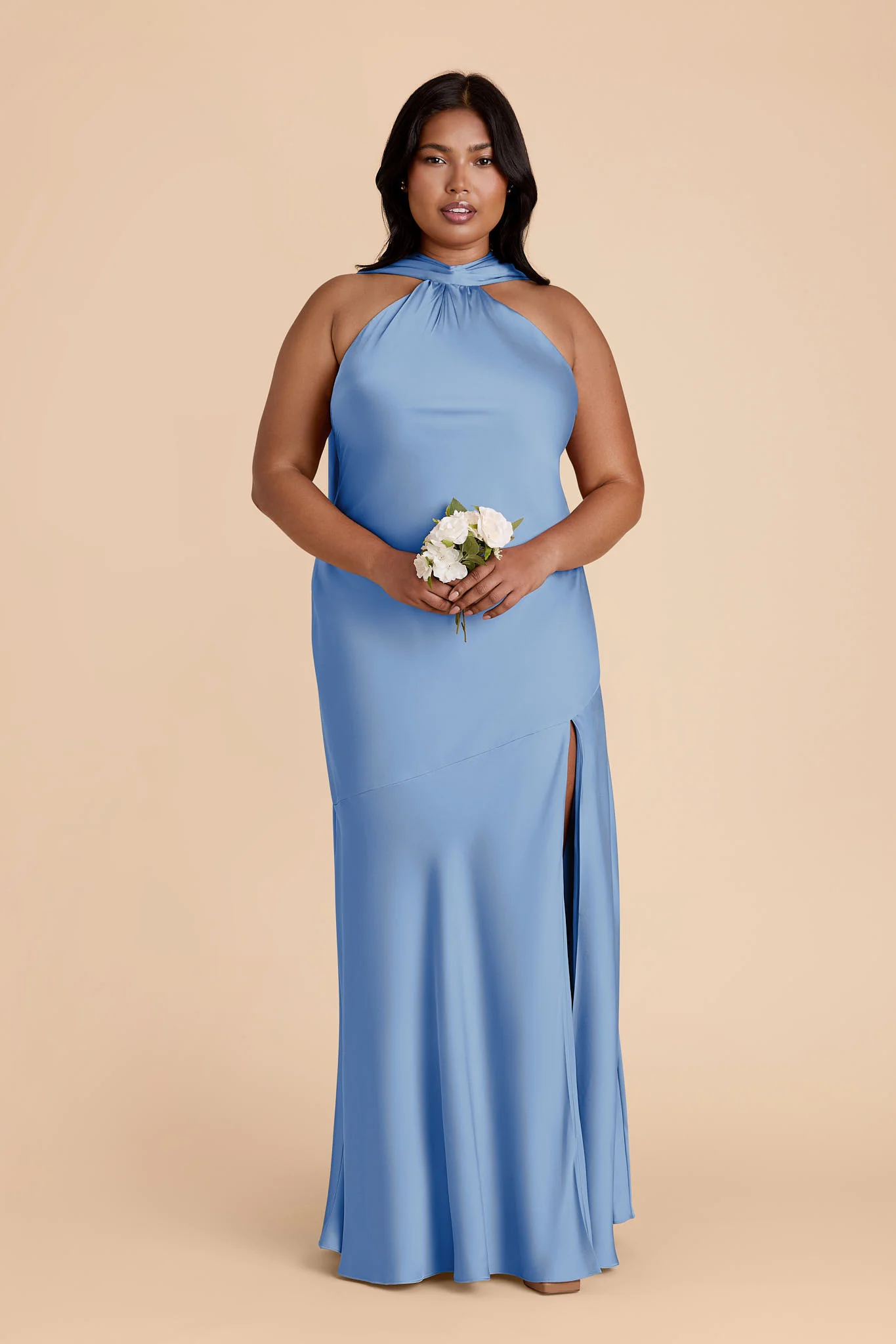 Eileen Matte Satin Dress - Bluebell - Image 2
