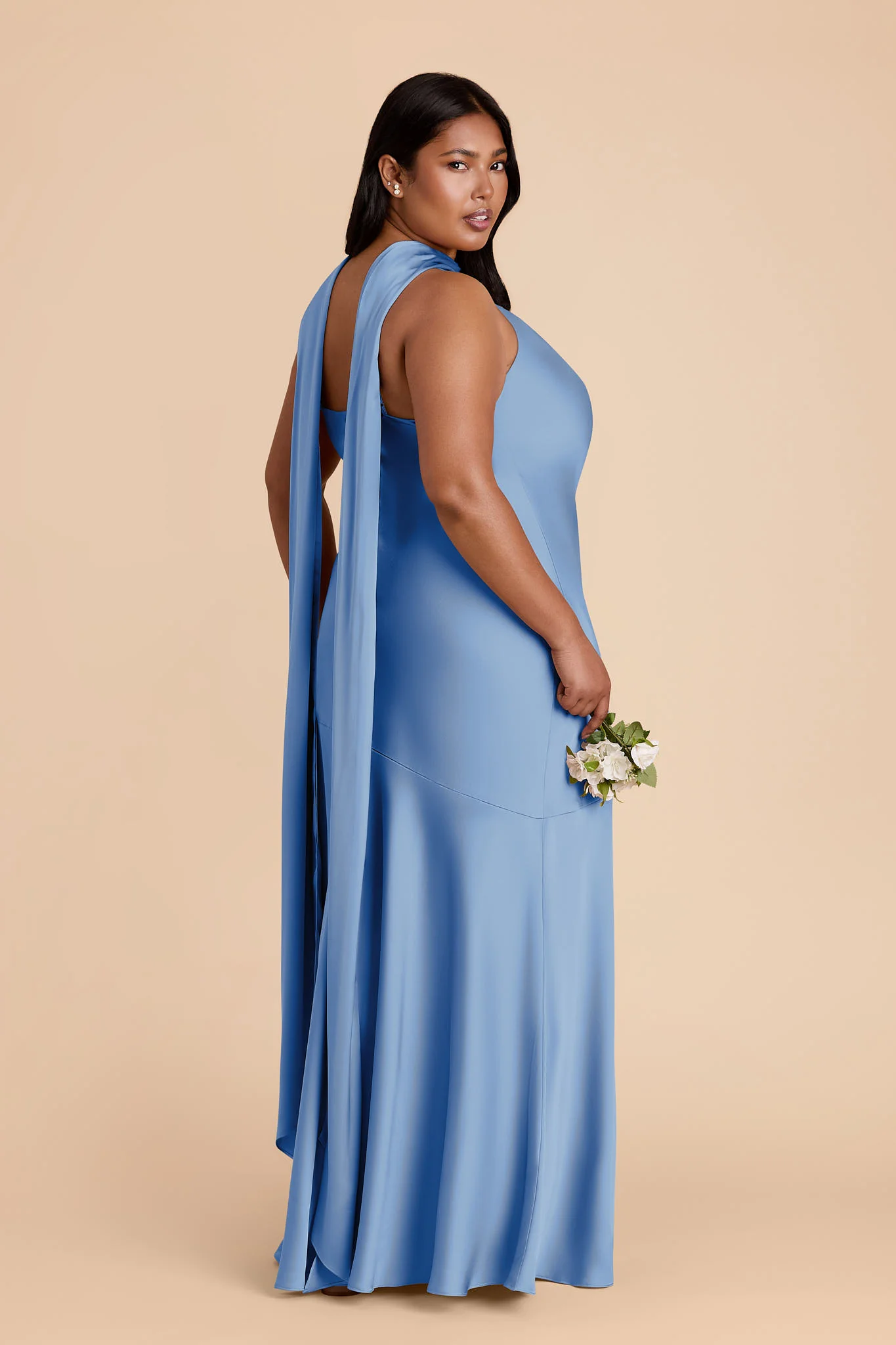 Eileen Matte Satin Dress - Bluebell - Image 8
