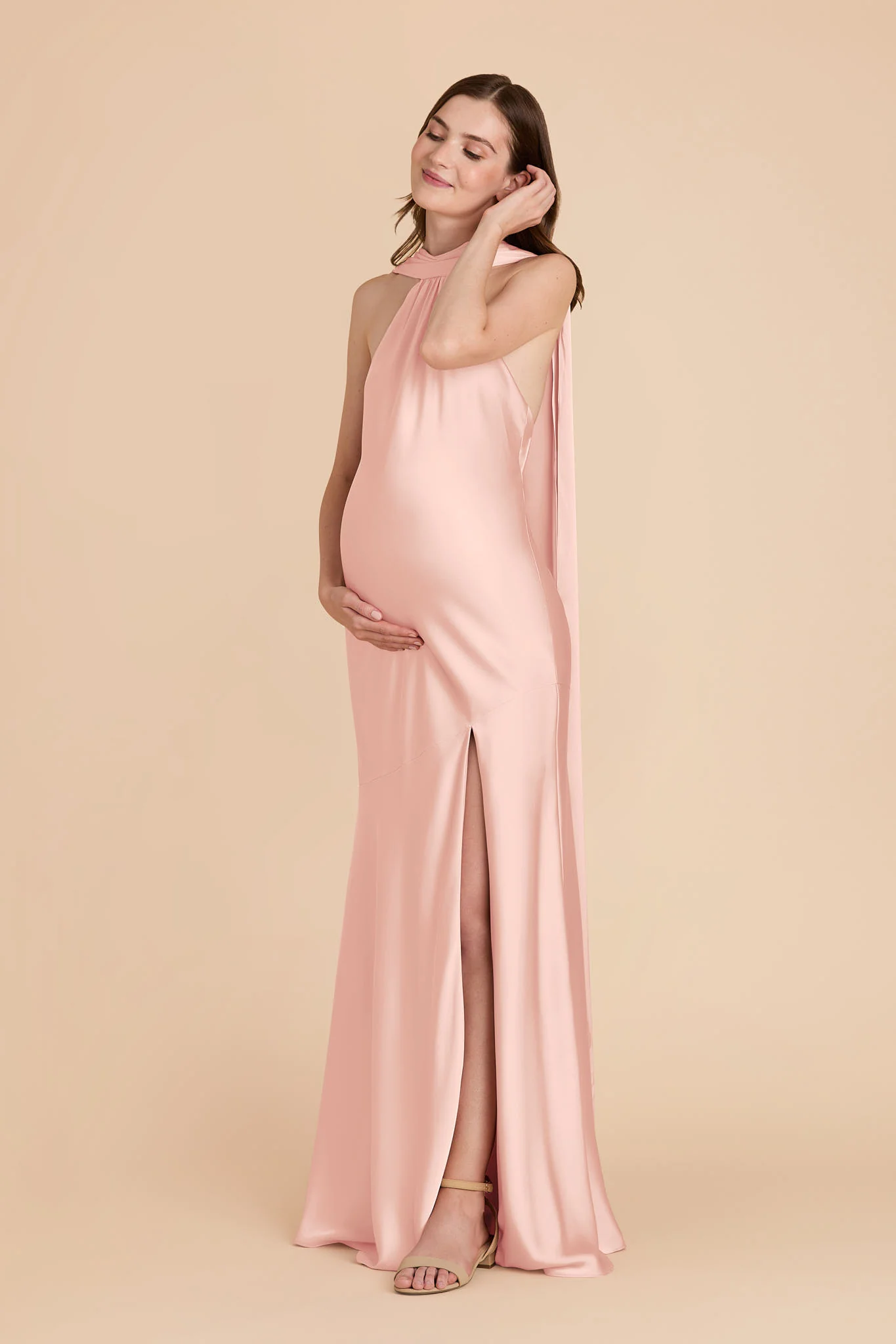 Eileen Matte Satin Dress - Blush Pink - Image 10