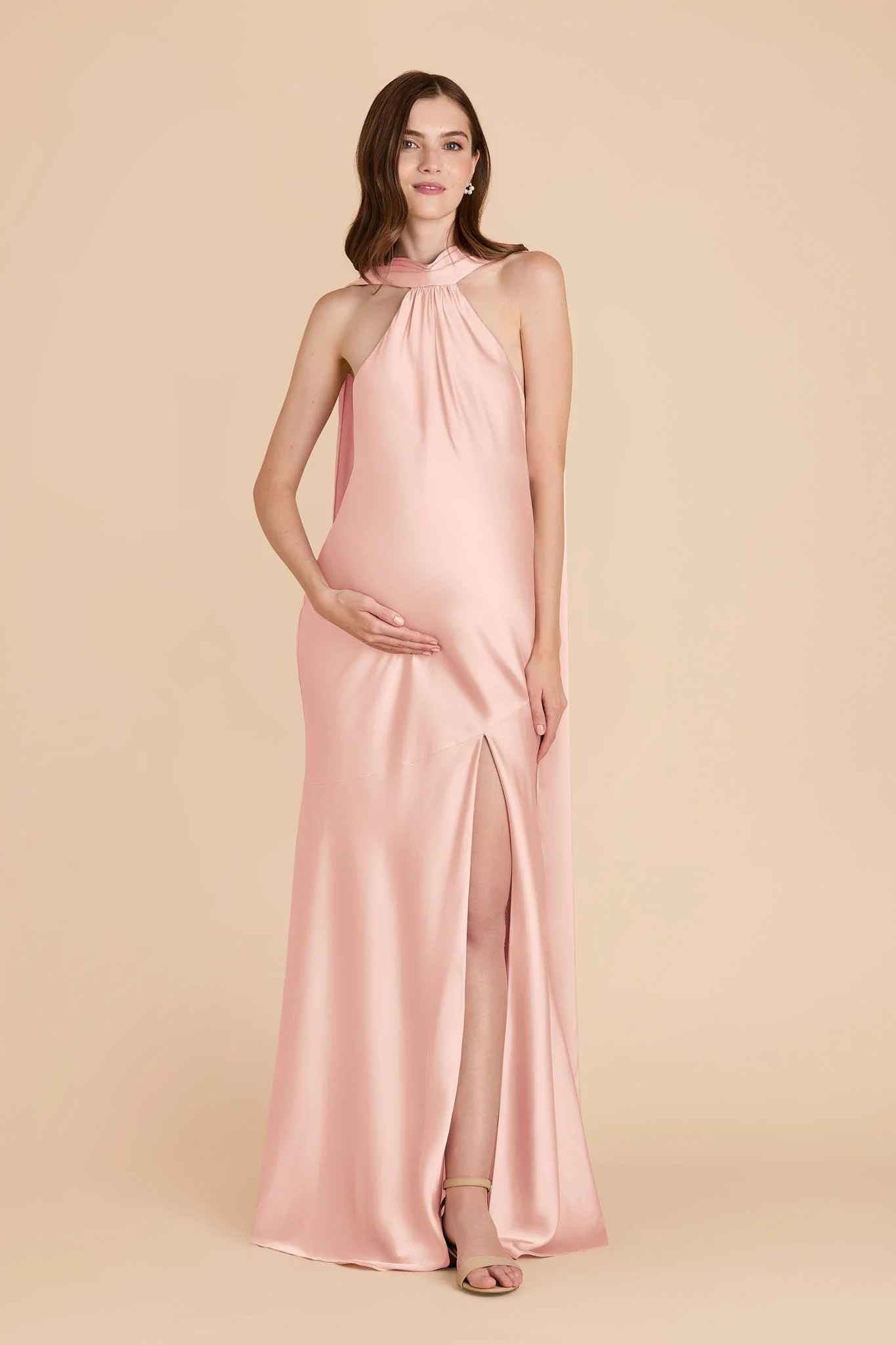 Eileen Matte Satin Dress - Blush Pink - Image 2