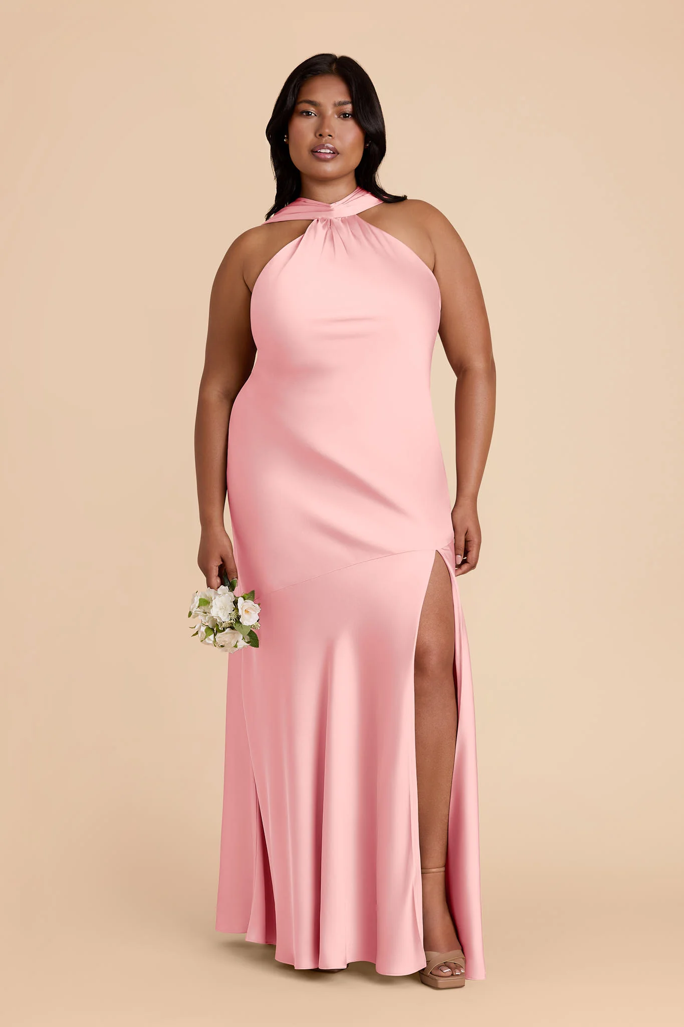 Eileen Matte Satin Dress - Bubblegum Pink - Image 2