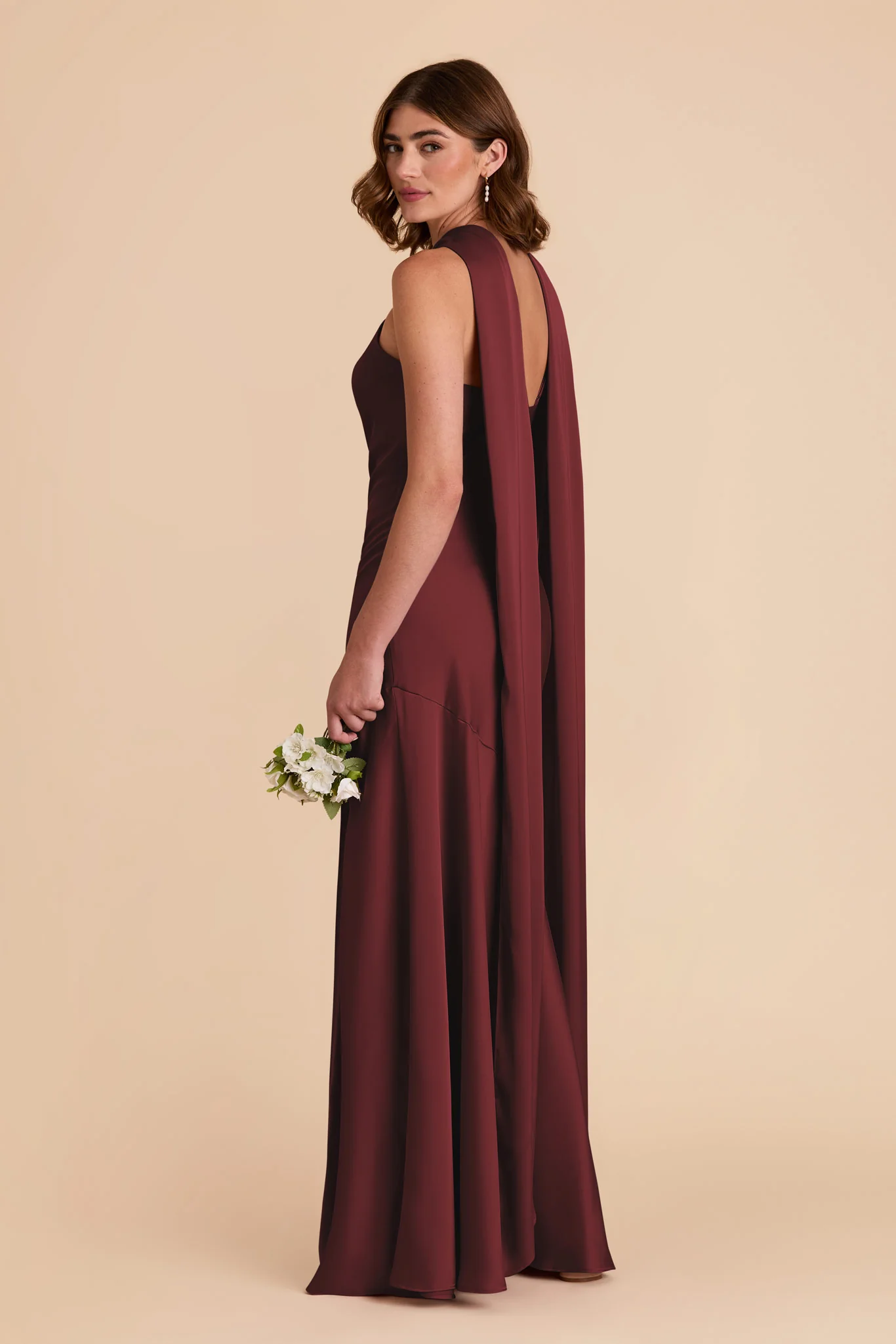 Eileen Matte Satin Dress - Cabernet - Image 5