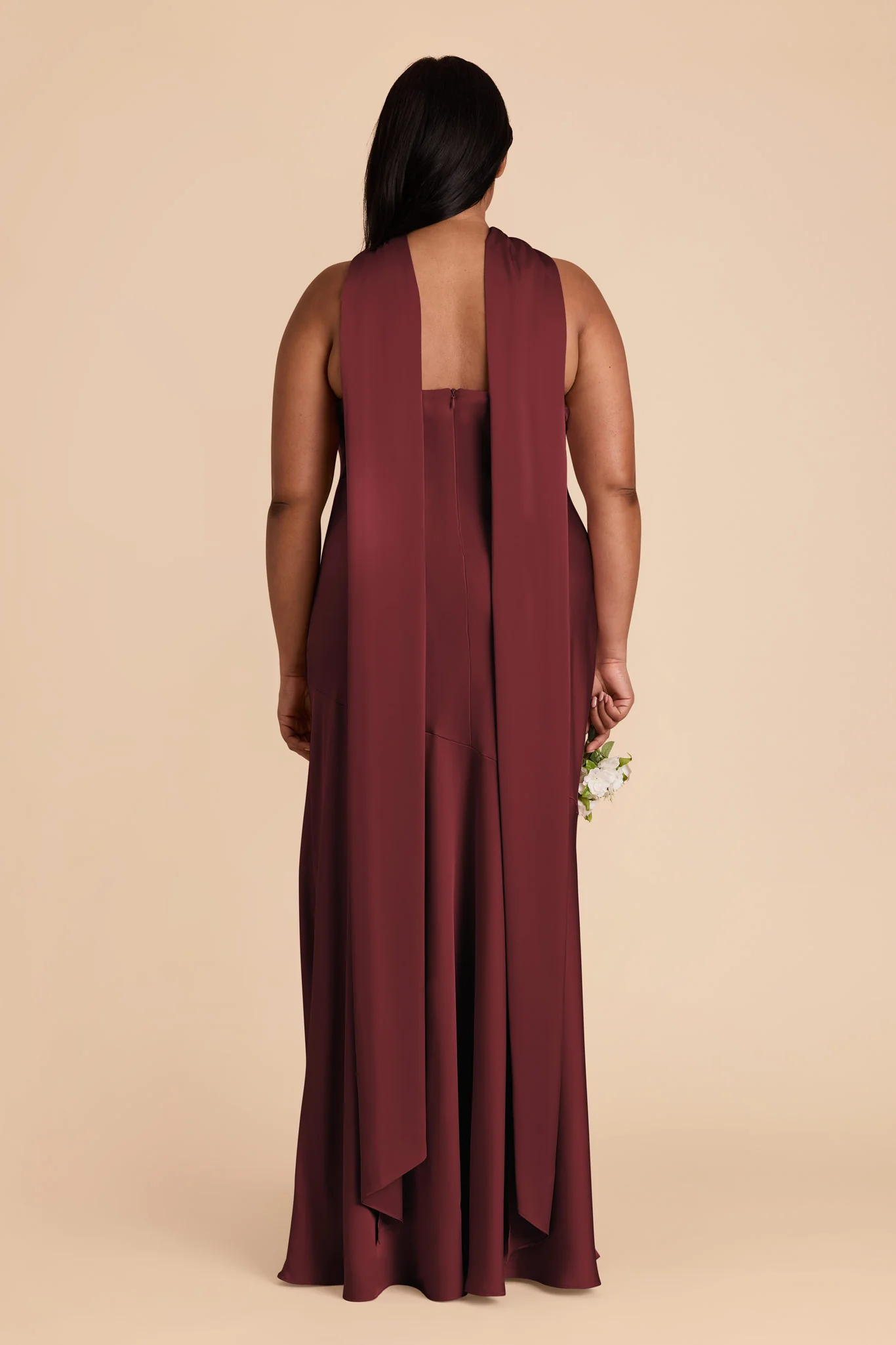 Eileen Matte Satin Dress - Cabernet - Image 9